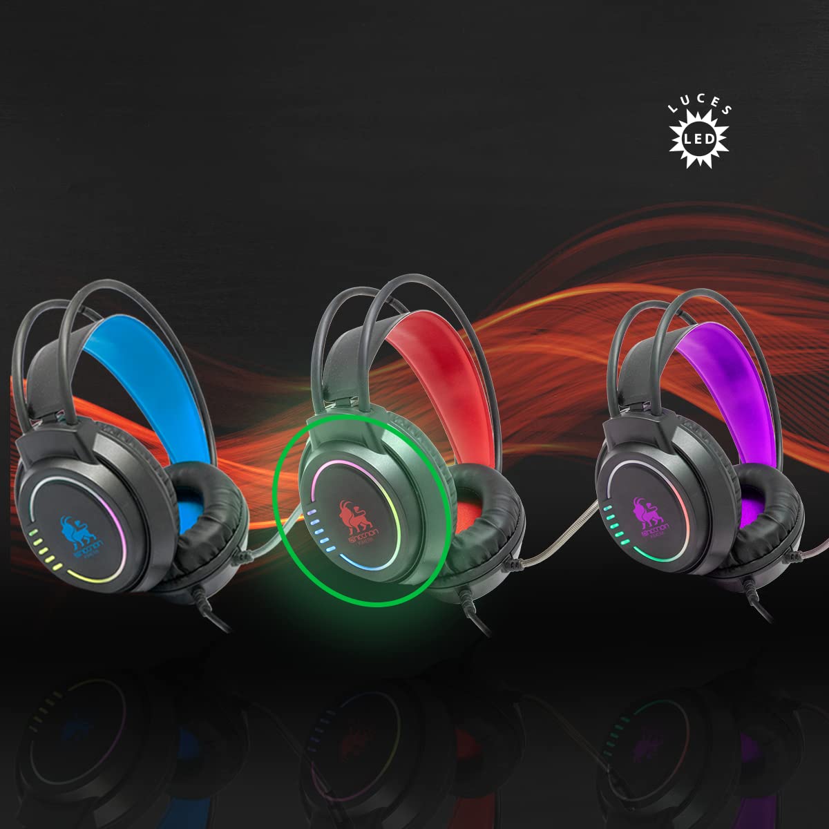 Diadema Gamer Necnon Fucsia Alta Fidelidad Audio Envolvente con Micrófono Omnidireccional RGB