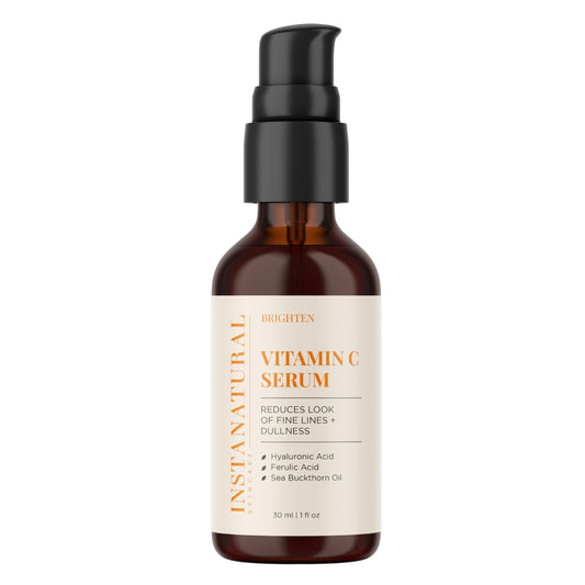 InstaNatural Vitamin C Serum for Face - Best Pure Vitamin C & Hyaluronic Acid Anti-Aging Liquid Facial Serum - With Organic Argan & Rosehip Oil, Vitamin E, Ferulic Acid & Seabuckthorn Oil - 1 OZ