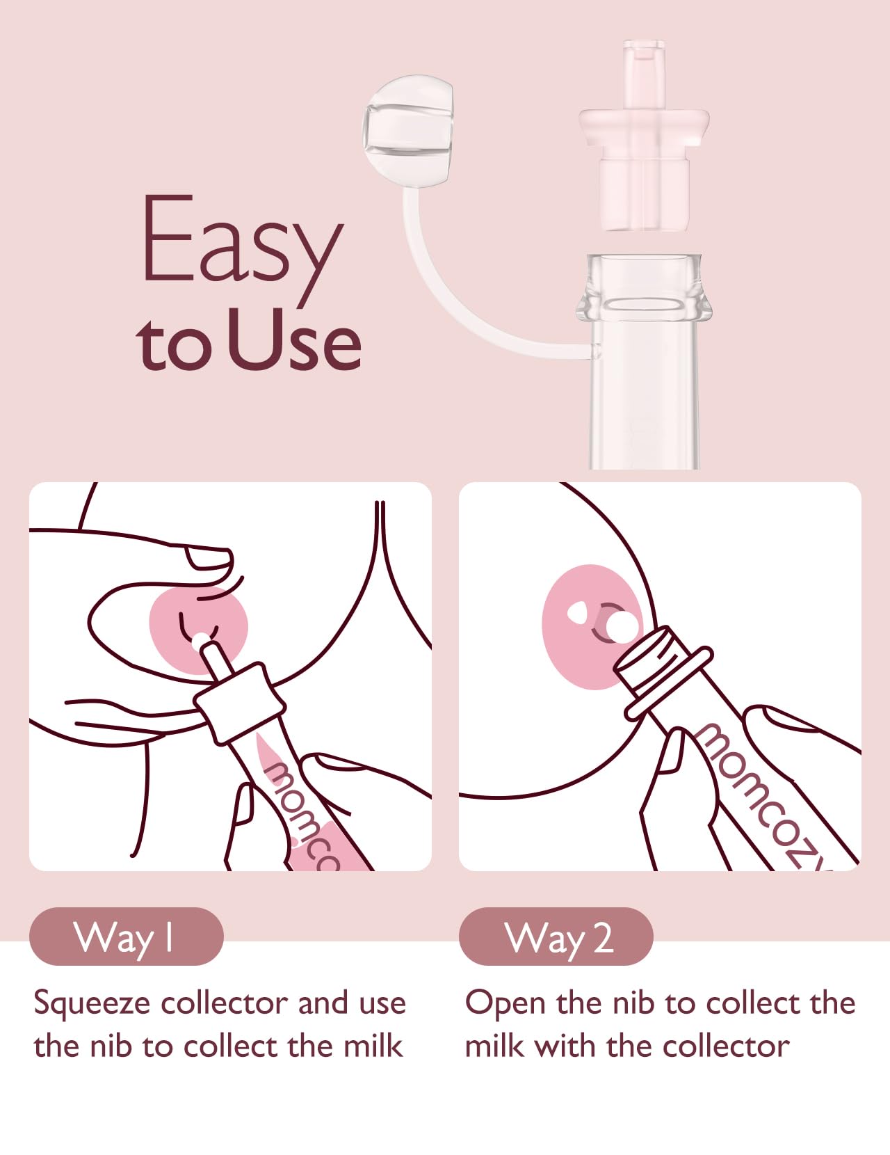 Momcozy Colector de Calostro, Recipiente Reutilizable para Recolección de Leche Materna, Contenedor Portátil para Alimentación, Multiusos, Libre de BPA, 5ml, Paquete con 2