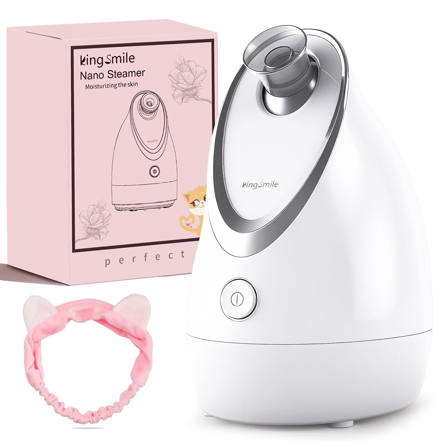 Kingsmile Face Steamer, vaporizador facial para la cara, niebla cálida para esteticista, vaporizador de vapor caliente profesional para SPA facial en el hogar con nano ozono, humidificador facial para mujeres y hombres, sinusitis destapa los poros