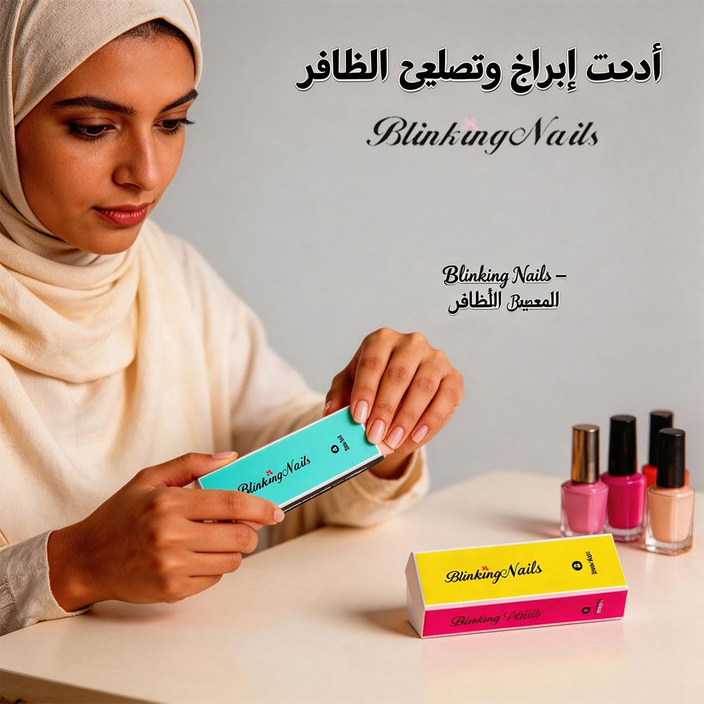 BlinkingNails Nail Buffer, Buffers de uñas, Nail Buffer Block, Nail Files and Buffers, Lima de uñas y Almohadilla Tampón, Lima de Pulido, 4 Way Nail Buffer, 4 Step Mini Natural Nail Polisher, Mini Esmalte de uñas Natural de 4 pasos, Mini Pulidora de uñas