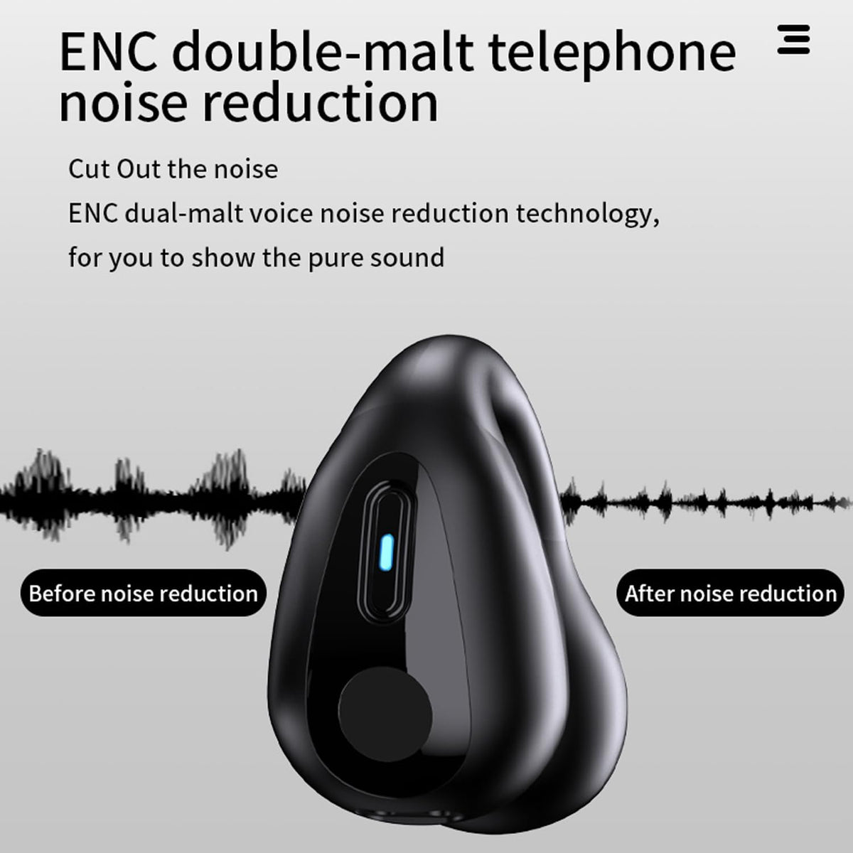 Auriculares Inalámbricos Cujiadi Negro de Oído Abierto Bluetooth para Entrenamiento y Conducción