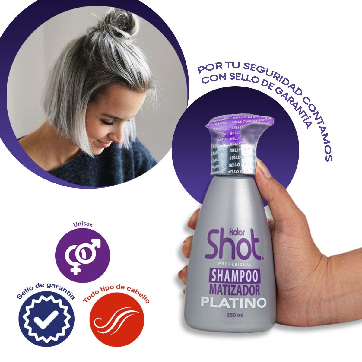 Kolor Shot Shampoo Matizador Platino - 300 Ml