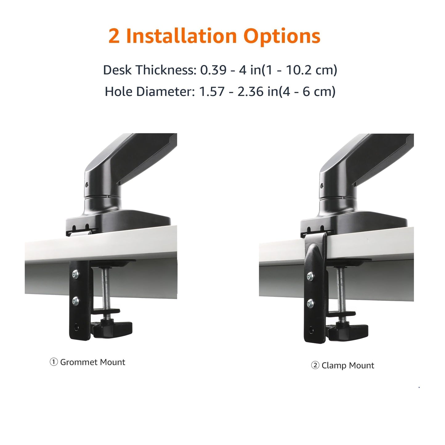 Soporte Ajustable para Monitor Amazon Basics Negro con Resorte de Gas hasta 27 Pulgadas