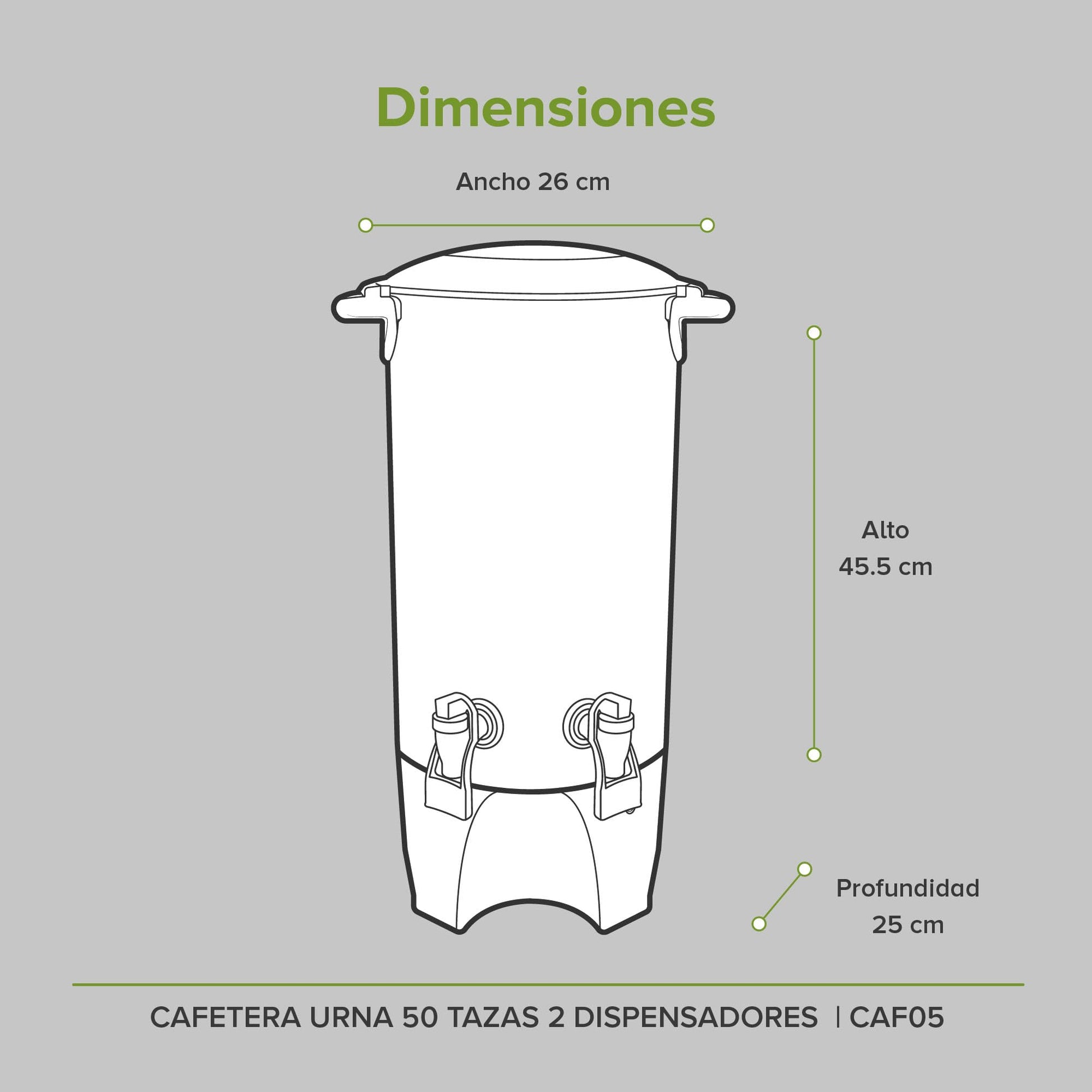 AVERA Cafetera urna de acero inoxidable 50 tazas con 2 dispensadores CAF05