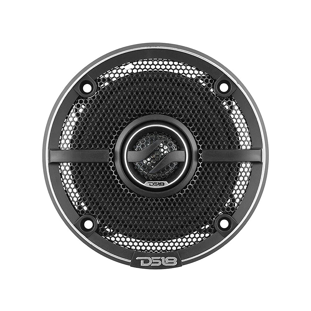 DS18 ZXI-44 Altavoz coaxial de Audio para Coche de 4 Pulgadas con Altavoz de Agudos de neodimio Integrado y Cono de Kevlar – 2 vías 150 vatios máximo 4 ohmios (2 Altavoces)