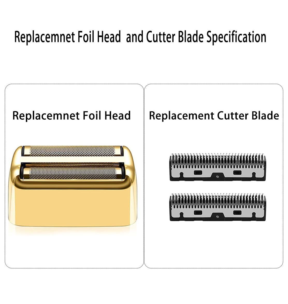 Juego de cortadores de papel de aluminio para afeitadora Babyliss Kaynway Professional Replacement emnet Cutter Blade para BaBylissPRO Barberology Metal Double Foil Shaver FX – Incluye 2 láminas, 2 cuchillas, 1 cubierta de cortador