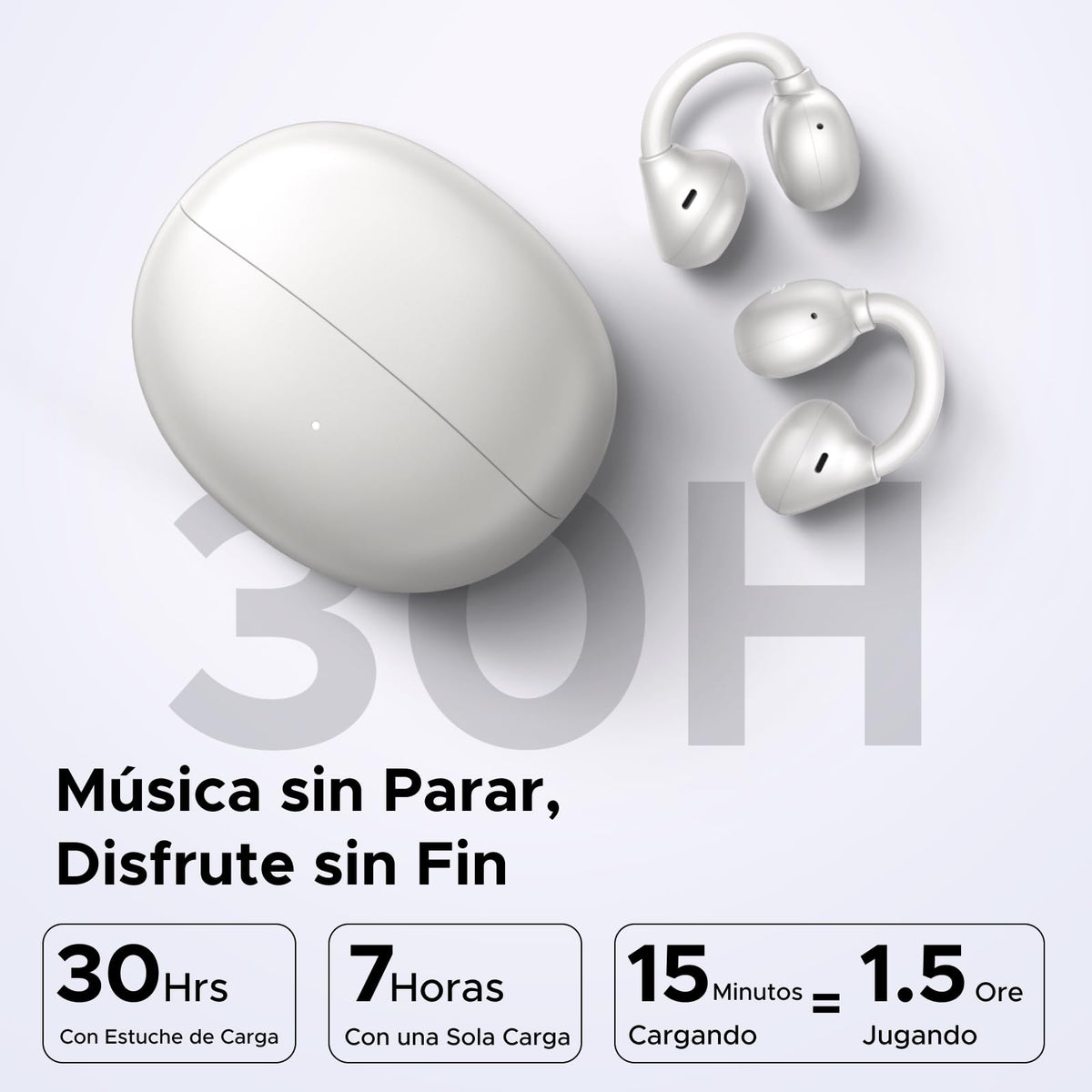Audífonos Inalámbricos UGREEN Blanco con 4 Micrófonos y Control por App
