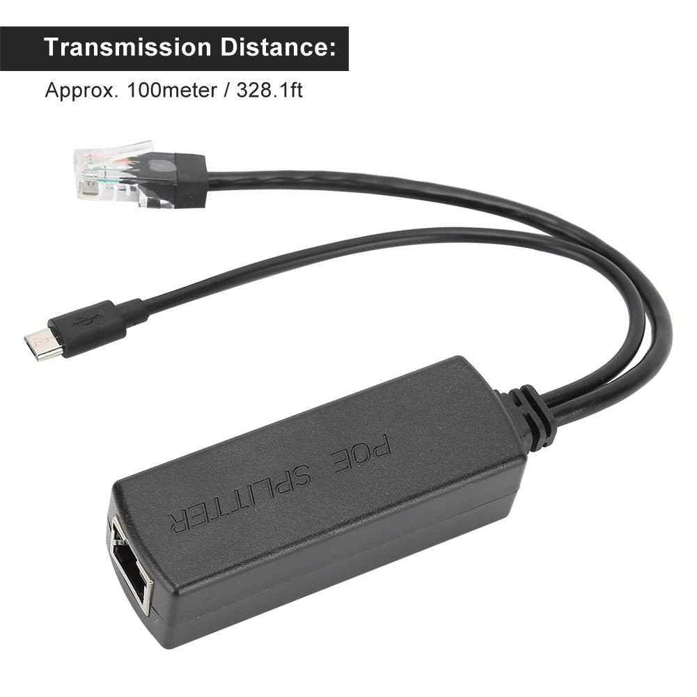 Divisor Micro USB PoE de 48 V a 5 V, Adaptador de Cable Divisor de Alimentación a Través de Ethernet IEEE 802.3af, para Dropcam, para -Micro USB