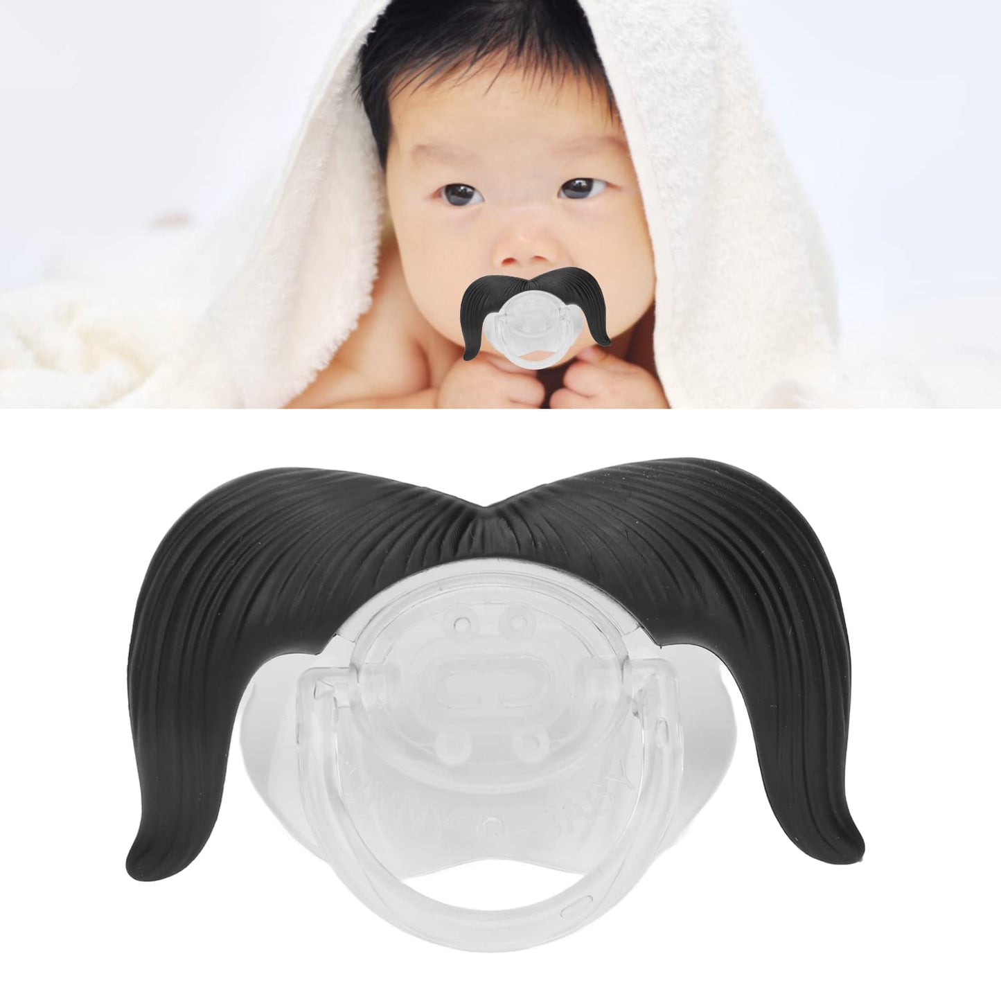 Chupete para bebé, Chupete de Noche, Chupete Divertido para bebé, Chupete de Silicona Suave Divertido para Barba Larga, Herramienta de Ortodoncia para Masticar Infantil