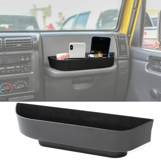 YOCTM TJ Co-Pilot Passenger Grab Bar Bandeja de Almacenamiento Caja organizadora para 1997-2006 Jeep Wrangler TJ SE Sport Sahara Rubicon Sport Utility Negro Interior Piezas Accesorios