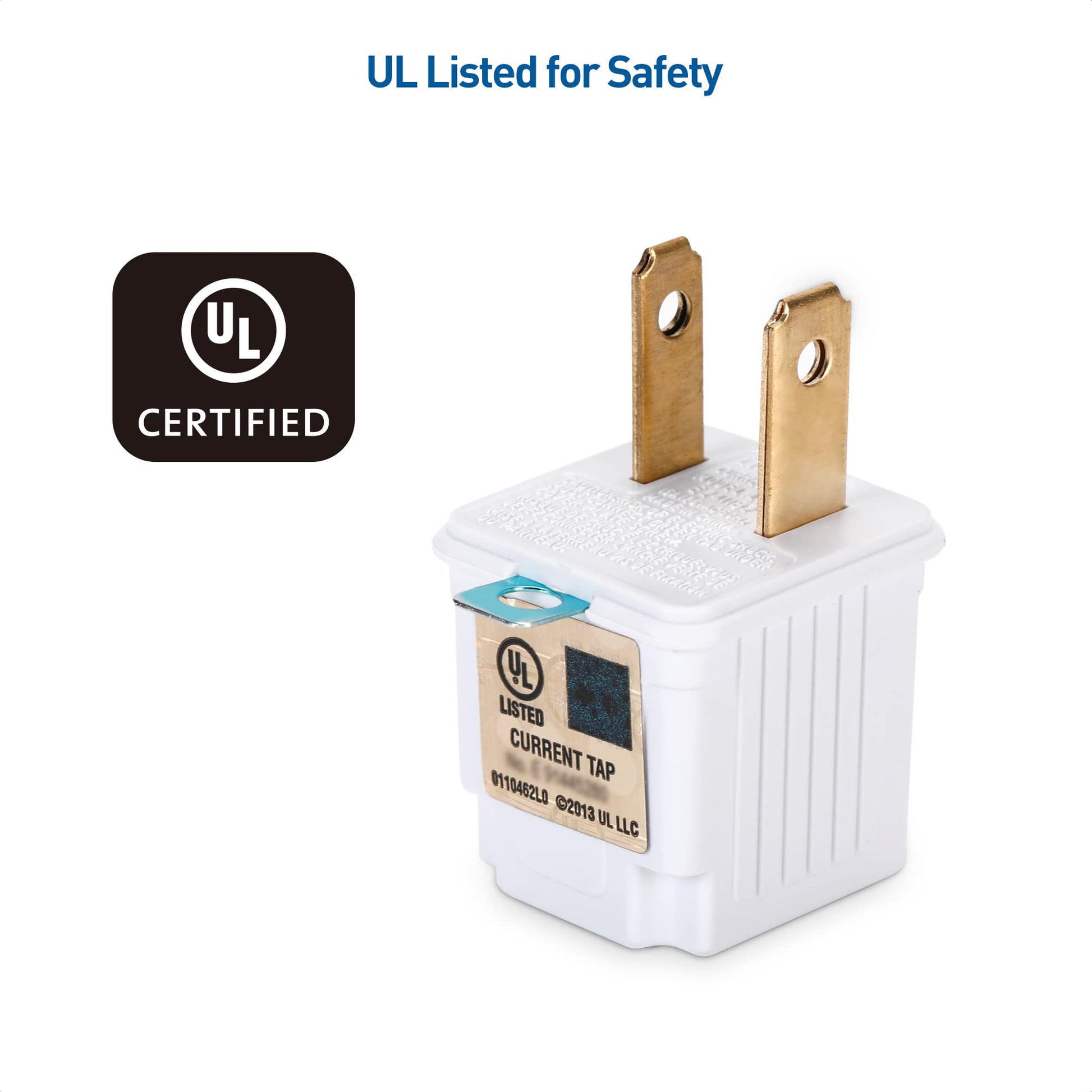 Cable Matters - Paquete de 3 adaptadores de 2 clavijas a 3 clavijas, adaptador de enchufe 3P a 2P - Convierte una toma de 2 clavijas para soportar enchufes de 3 clavijas, blanco