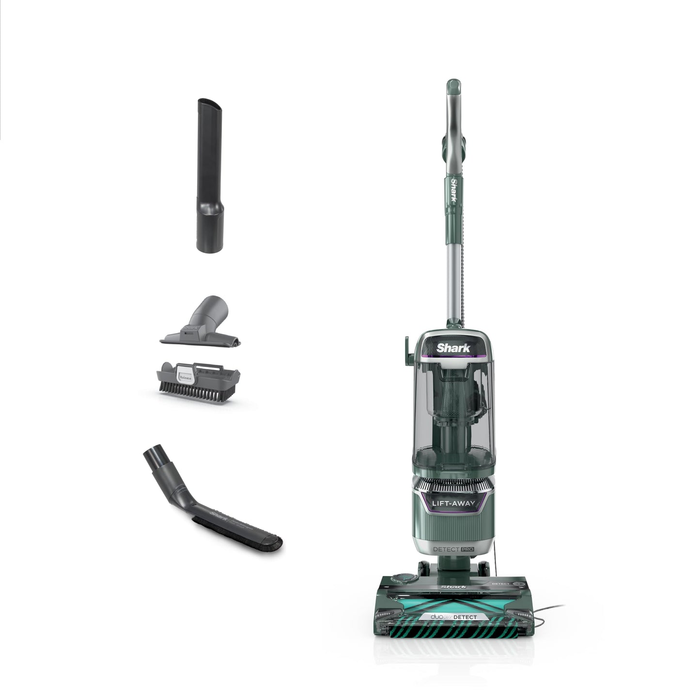 Shark Detect Pro Lift-Away ADV Aspiradora Vertical sin Bolsa con DuoClean Detect, Filtro HEPA, antialérgenos, Potente succión y tecnología neutralizadora de olores, Evergreen, LA802