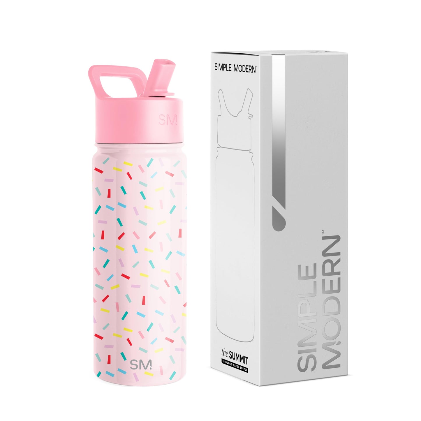 Botella de Agua Simple Modern Confetti Aislada Acero Inoxidable Summit para Niños y Niñas