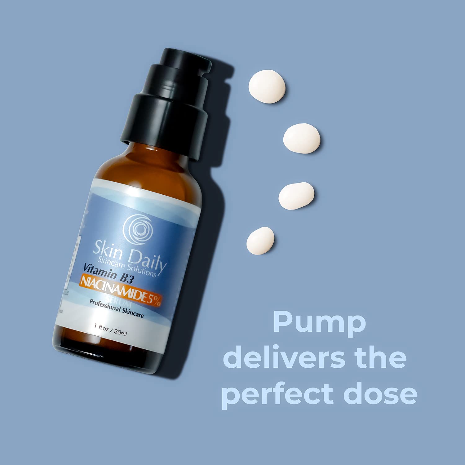 Skin Daily Skincare Solutions Niacinamide Vitamin B3 Cream Serum for Face 5%- 1 Oz - Visibly Beautify Pores and Wrinkles and Other Signs of Aging - Superior Moisturizing Skin Brightening Facial Serum - Your Friends Will Notice (1o