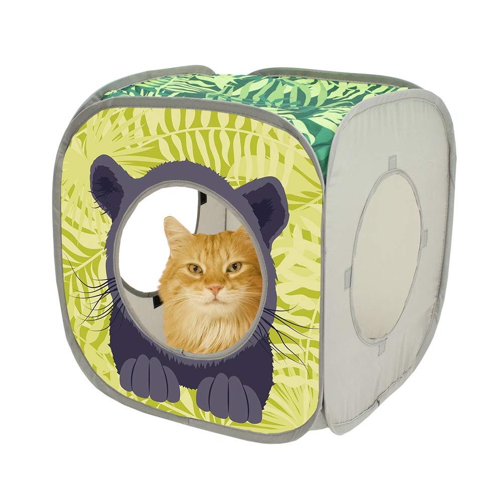 Kitty City Safari Play Cubee, Cat Cube, Play Kennel, Cat Bed, Jungle Cat House