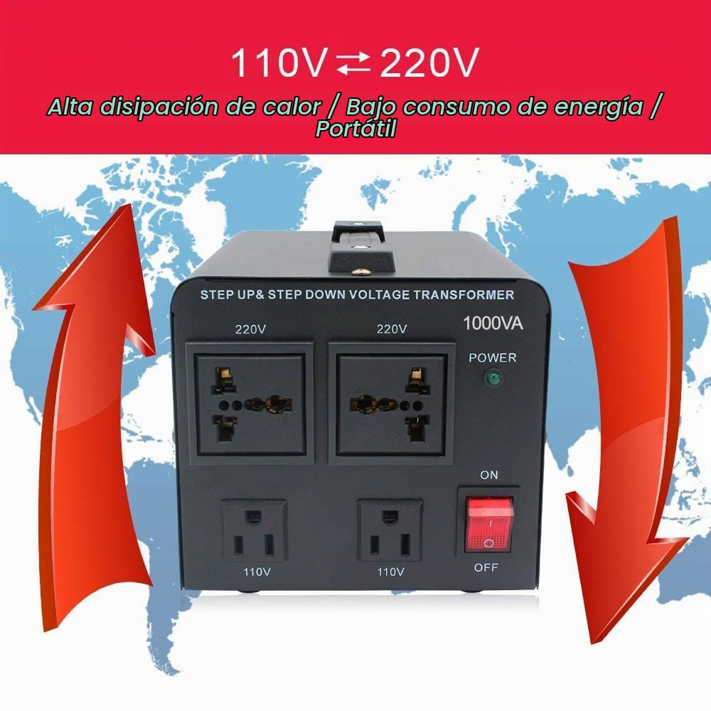 Transformador Convertidor de Voltaje Yinleader Negro 1000W
