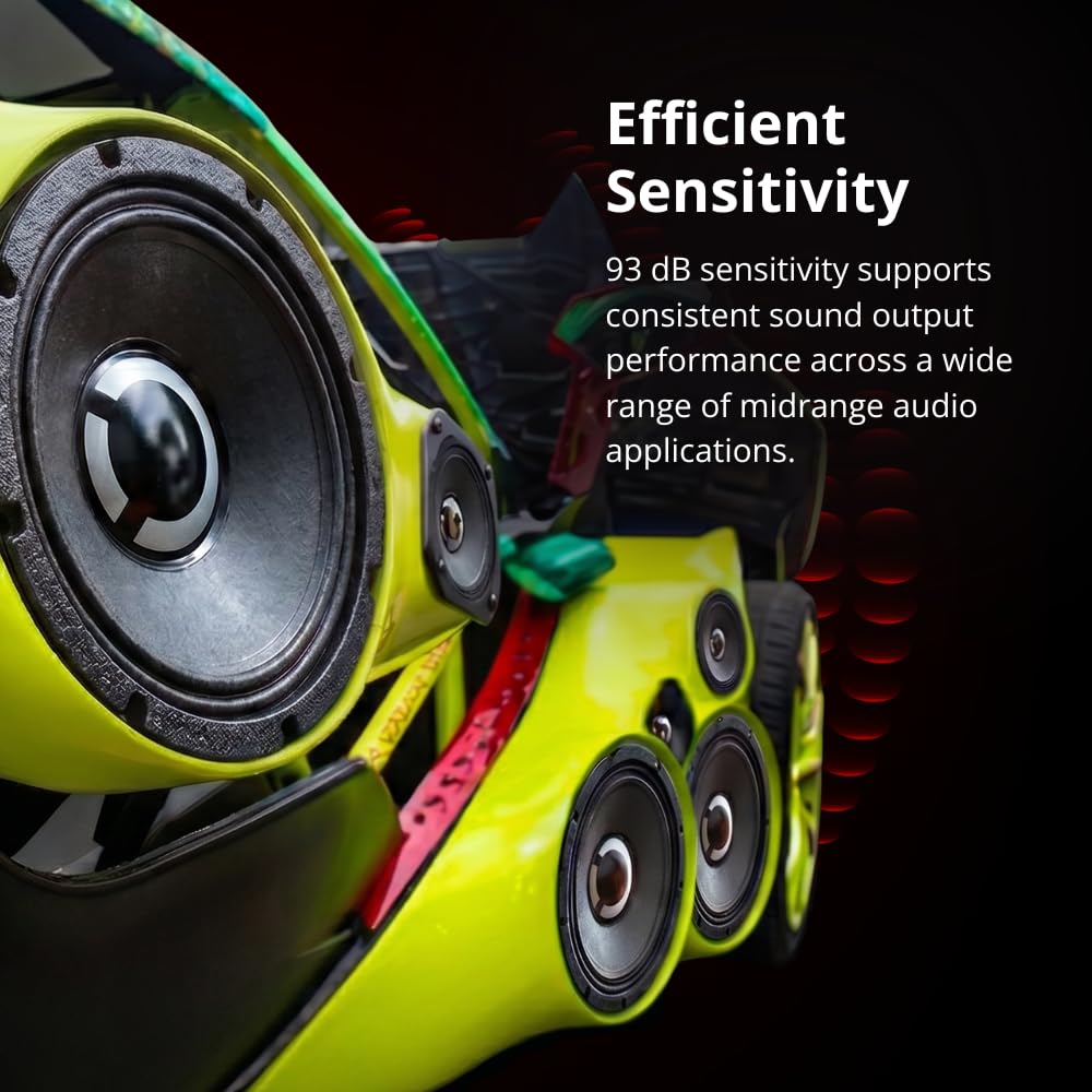 Ciare Americano 8A250M-4, altavoz de rango medio de 8 pulgadas, 4 ohmios, driver de audio de coche de 250 W, bobina de voz de cobre de 1.5 pulgadas, refrigeración del motor ventilado, cono resistente