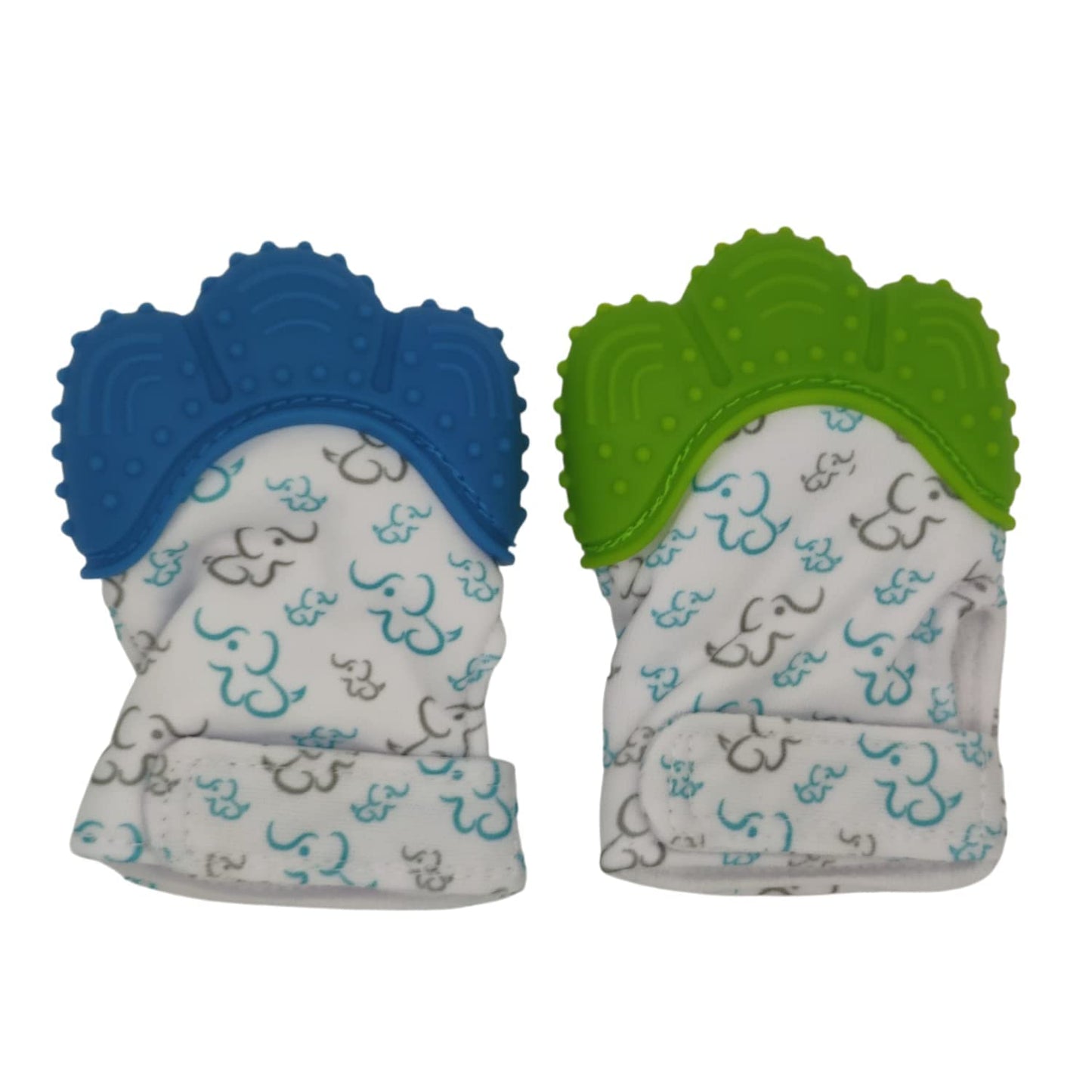 Guantes de Silicón PAPU BABY Azul Gris Dentición para Niño