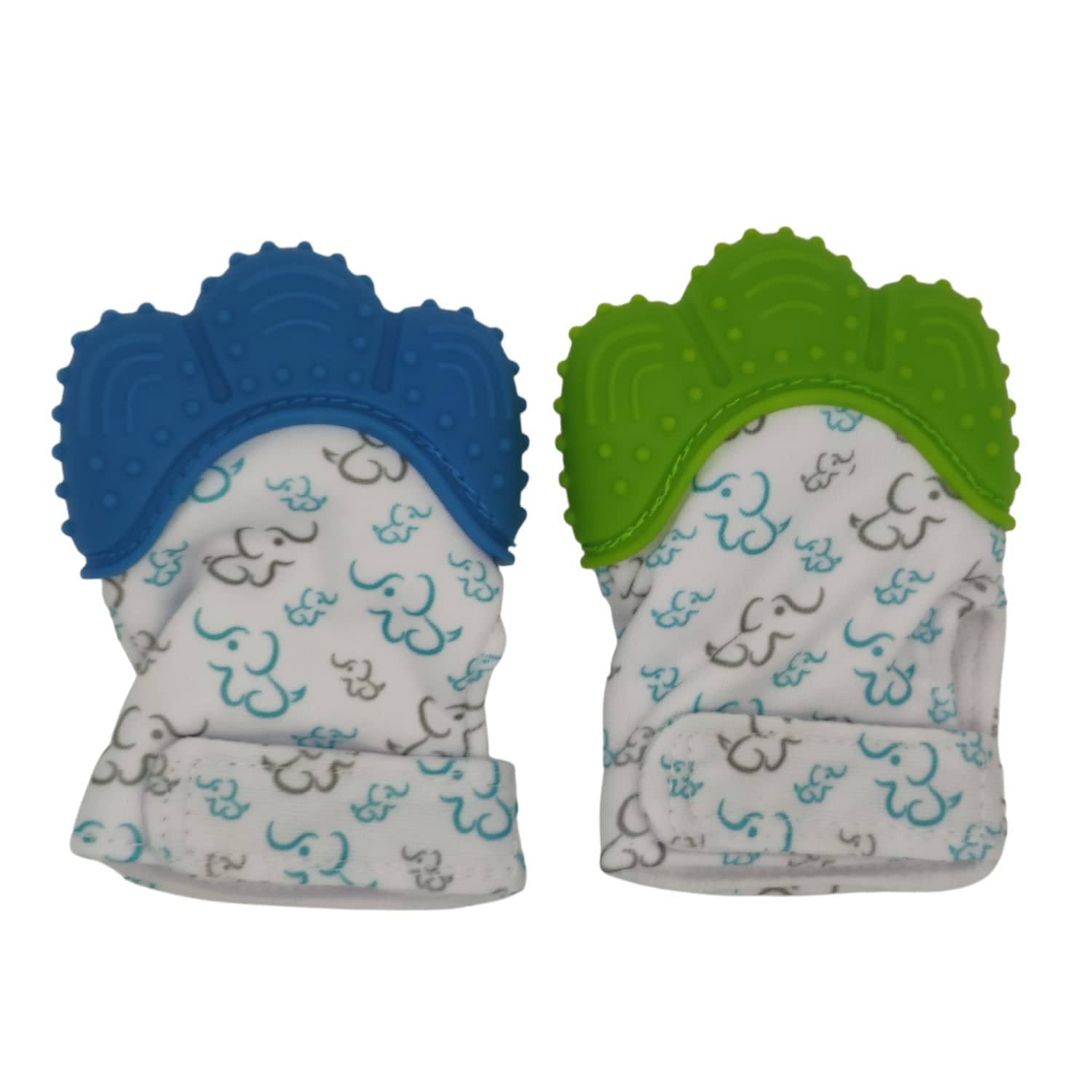 Guantes de Silicón PAPU BABY Azul Gris Dentición para Niño