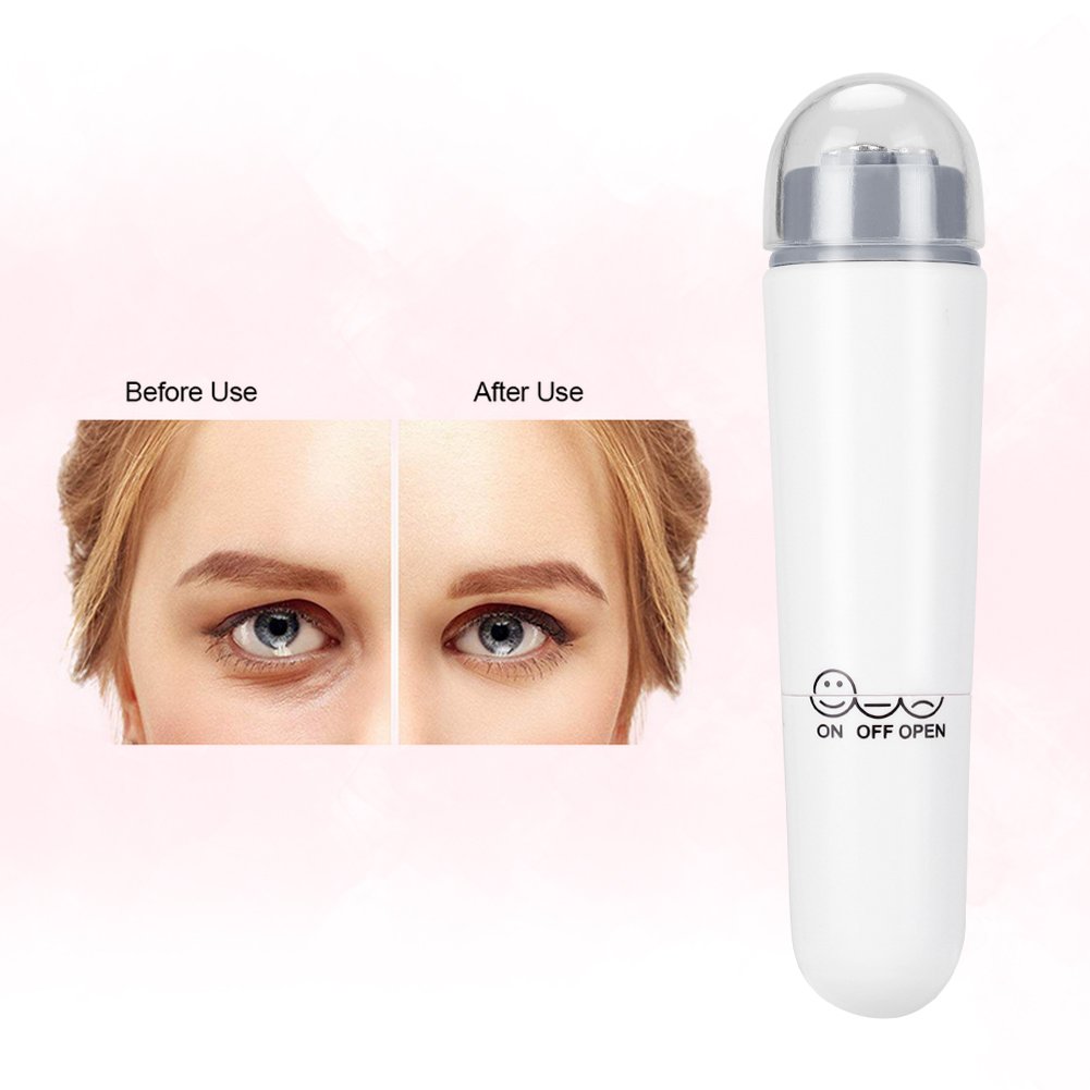 Salmue Masajeador de Ojos, Mini Antiarrugas eléctrico, antienvejecimiento Ojo, masajeador de Belleza para la Piel Dispositivo de Masaje reafirmante para aliviar los Aros Oscuros