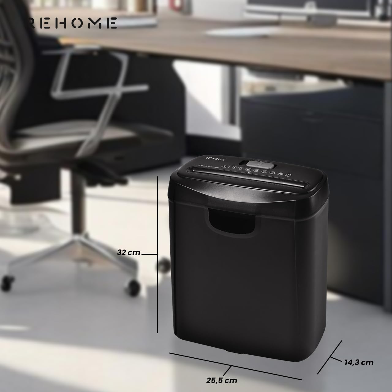 Trituradora de Papel Máquina Destructor con Cuchillas Afiladas para Documentos de Corte Cruzado 5mm