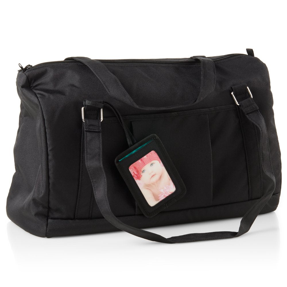 Bolsa de Accesorios de Bombeo Evenflo Feeding Negra con Botellas y Adaptadores para Lactancia Materna