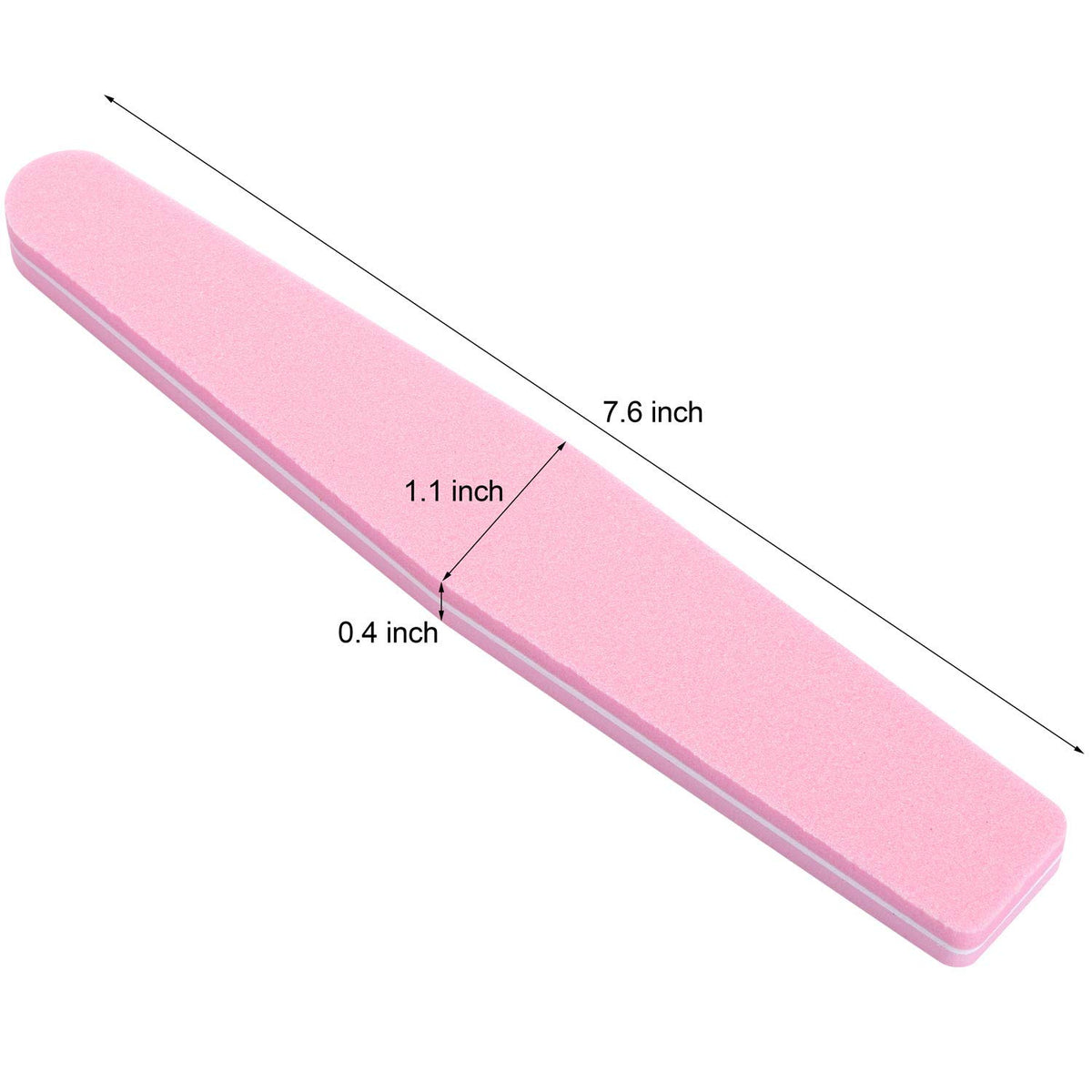Paquete de 20 limas de bloque de uñas lavables, doble cara, 100/180, lima de lijado (rosa)