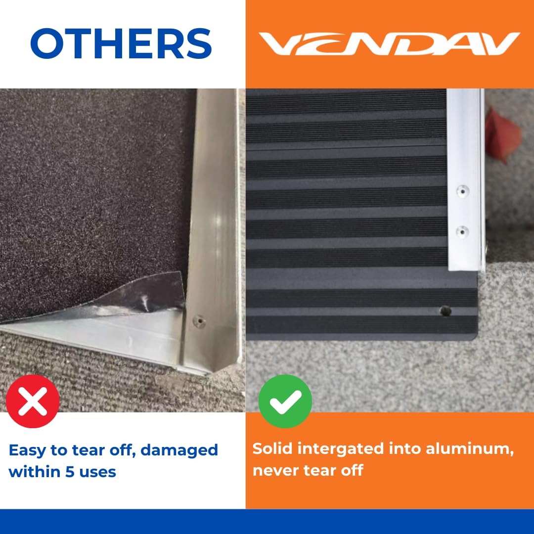 Rampa Antideslizante VENDAV Aluminio Portátil 3 Pies para Silla de Ruedas