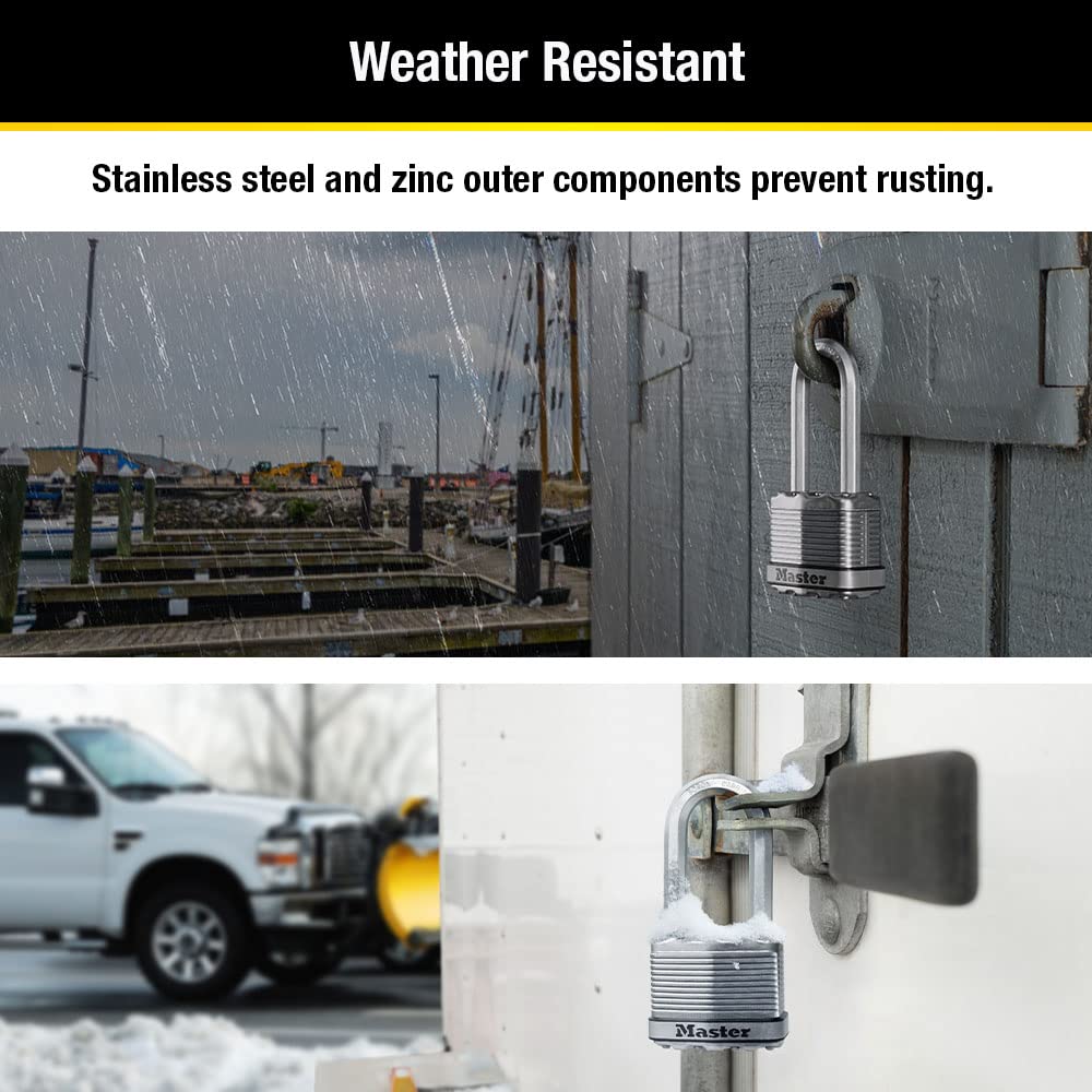 Candado Laminado Master Lock Magnum Acero Shackle 4.45 cm paquete de 3