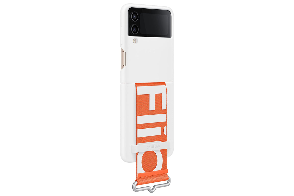 Funda Protectora Samsung Galaxy Z Flip 4 Blanco Acabado Mate con Agarre para Dedos versión Estadounidense