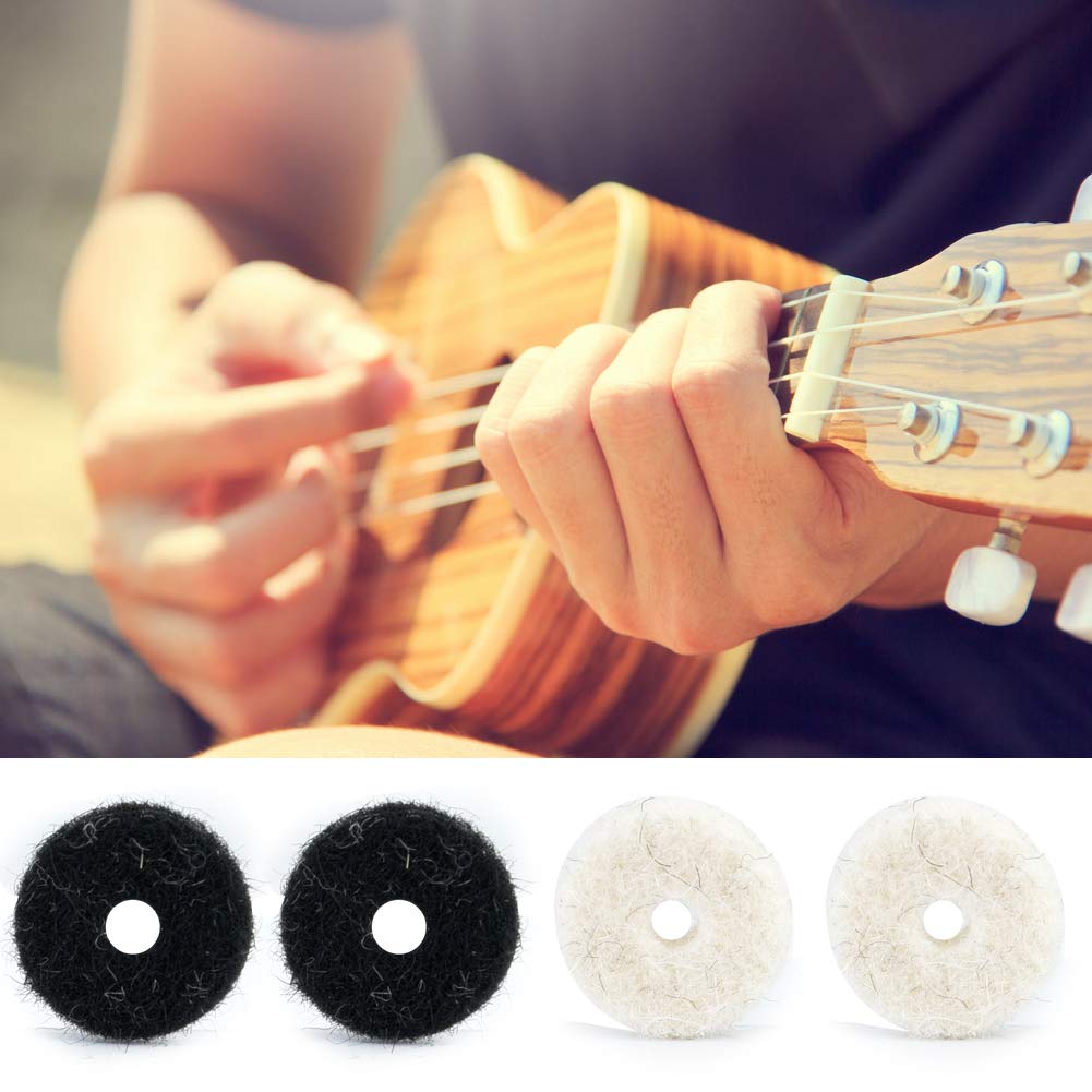 RiToEasysports Cerraduras de Correa de Guitarra, botón de Correa Arandela de Fieltro de Guitarra Arandela de uñas de Bloqueo Almohadilla de Fieltro Partes de