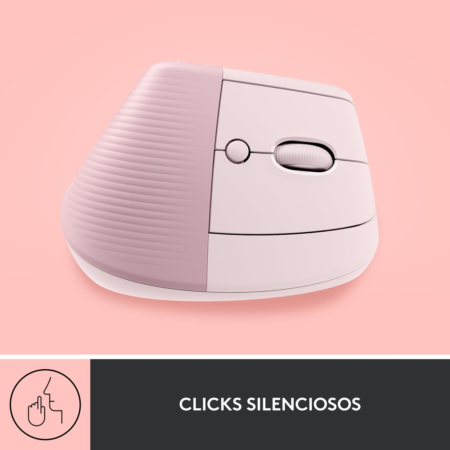 Logitech Lift Mouse Ergonómico Vertical, Inalámbrico, Bluetooth o Receptor Logi Bolt USB, clics Silenciosos, 4 Botones, Compatible con Windows/macOS/iPadOS, Laptop, PC - Rosa