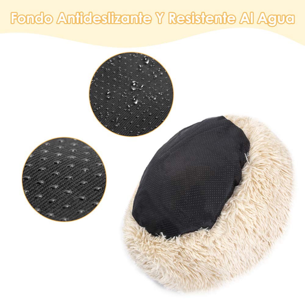 Cama de Mascota SlowTon Mediano Pequeño Felpa Súper Suave Antideslizante Impermeable para Perro y Gato