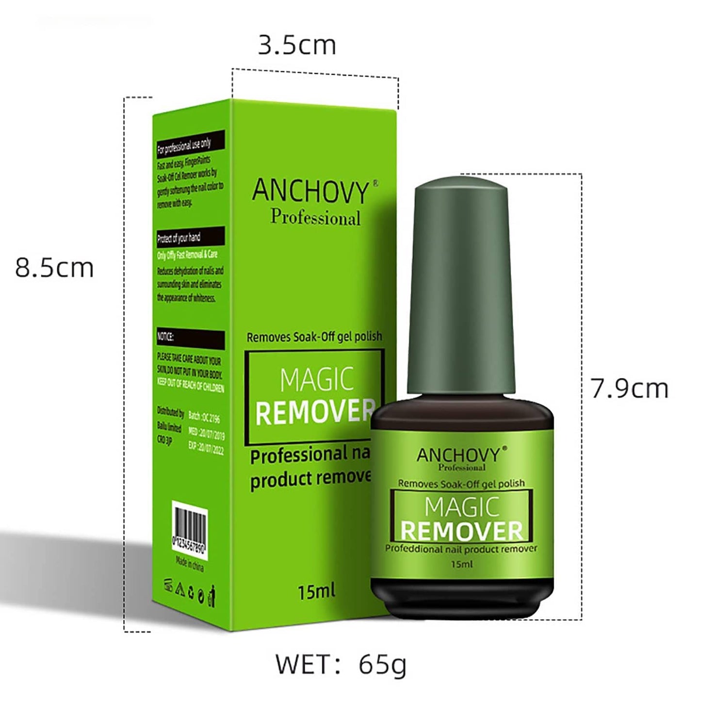 Removedor ANCHOVI De Gelish Para Uñas 15ml - Quita Esmalte De Gel Mágico Sin Dañar