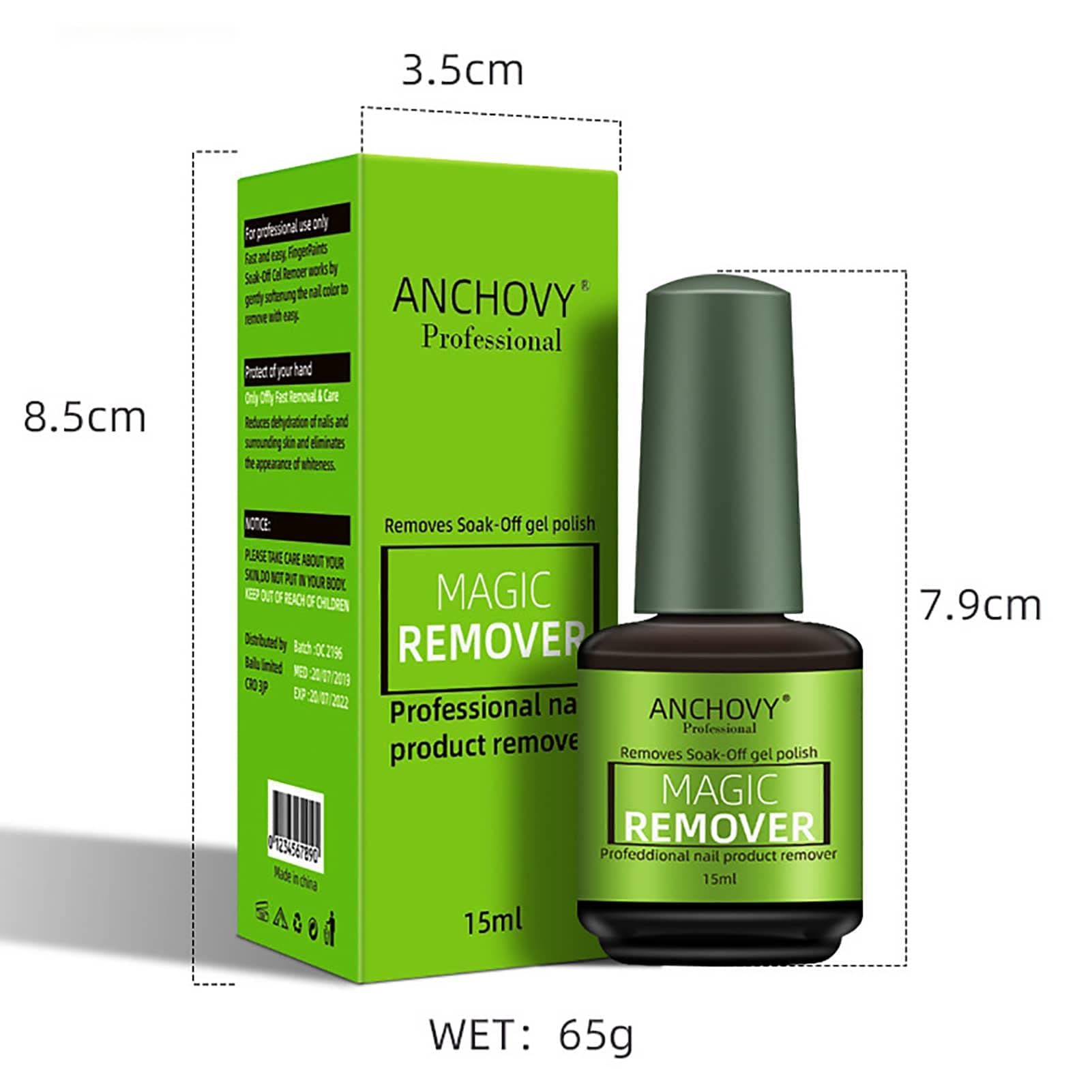 Removedor ANCHOVI De Gelish Para Uñas 15ml - Quita Esmalte De Gel Mágico Sin Dañar