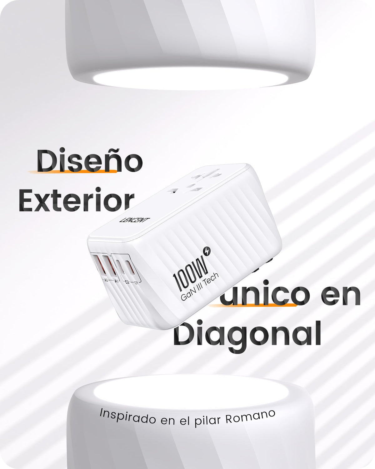 Adaptador de Viaje Internacional LENCENT 100 W Cargador Universal