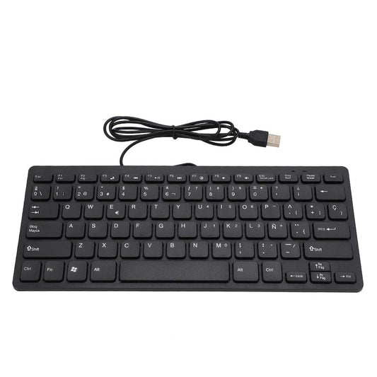 Teclado Ultrafino Tosuny Negro con 78 Teclas y Cable USB para Computadora de Escritorio