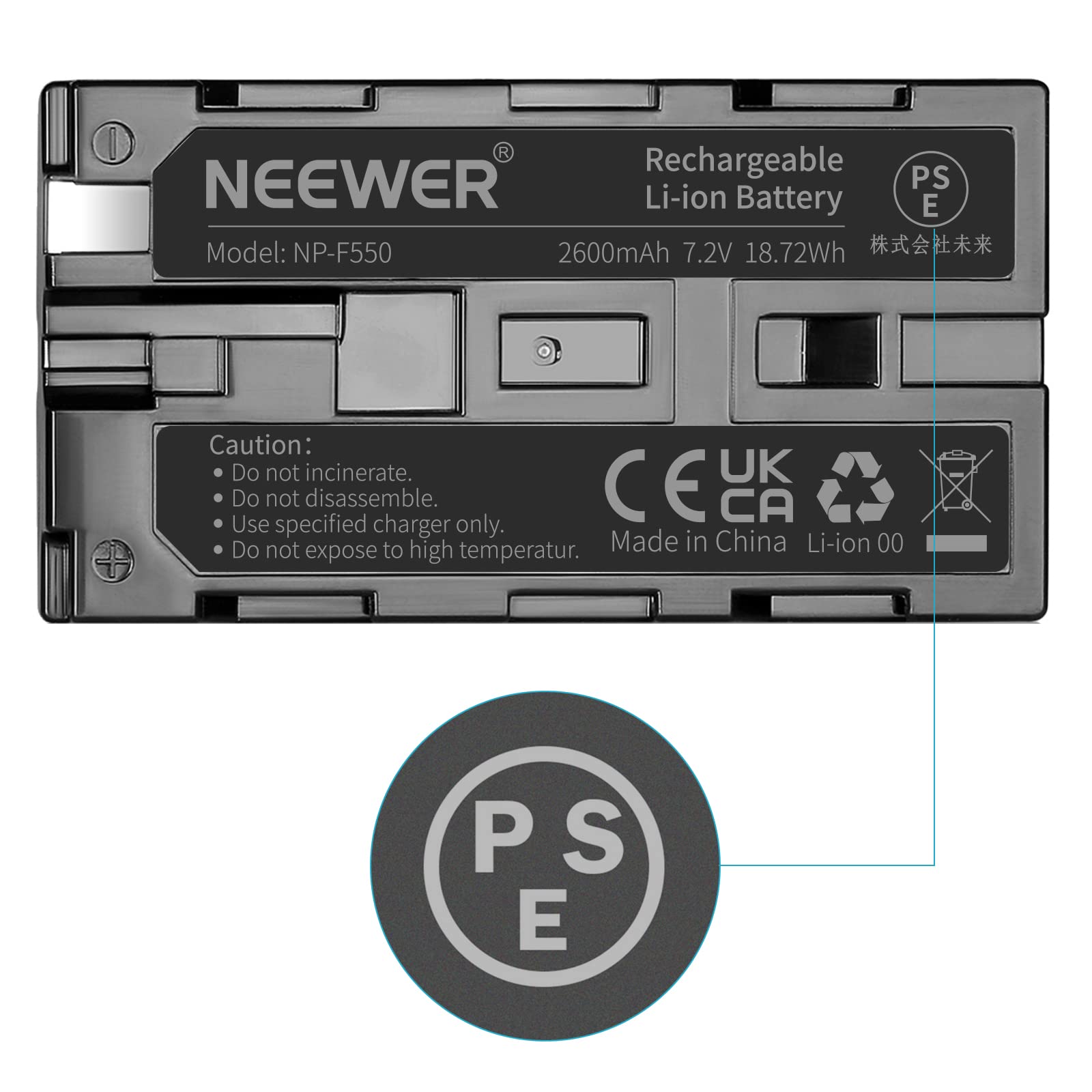 Batería de Reemplazo NEEWER 2600mAh para Sony Handycams y Luces LED en Cámaras