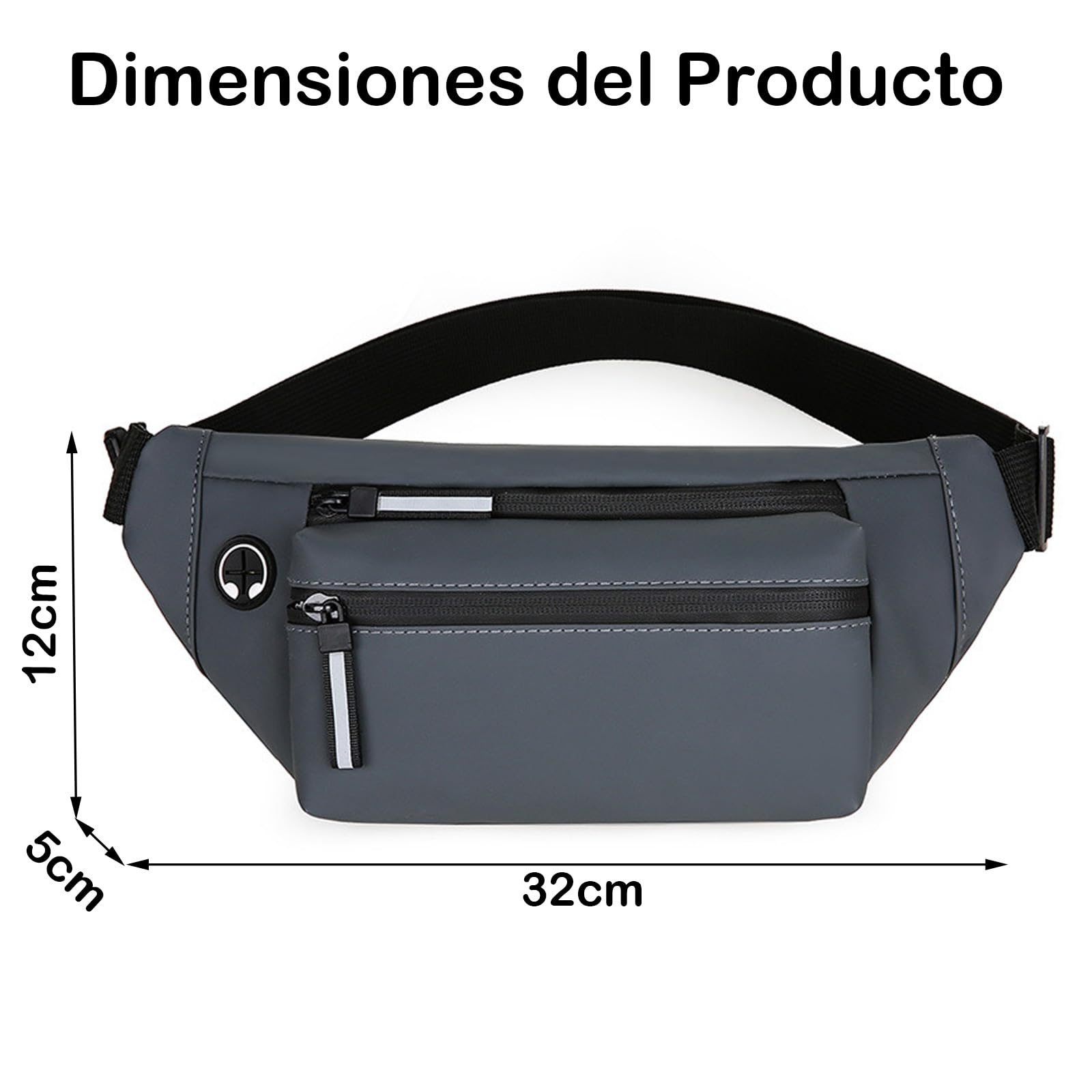 Cangurera Deportiva, Riñonera impermeable de gran capacidad,Multifuncionales Cangureras Deportivo de Cintura al Aire Libre, para Correr, Ciclismo, Mujeres, Hombres y Ocio (Gris)