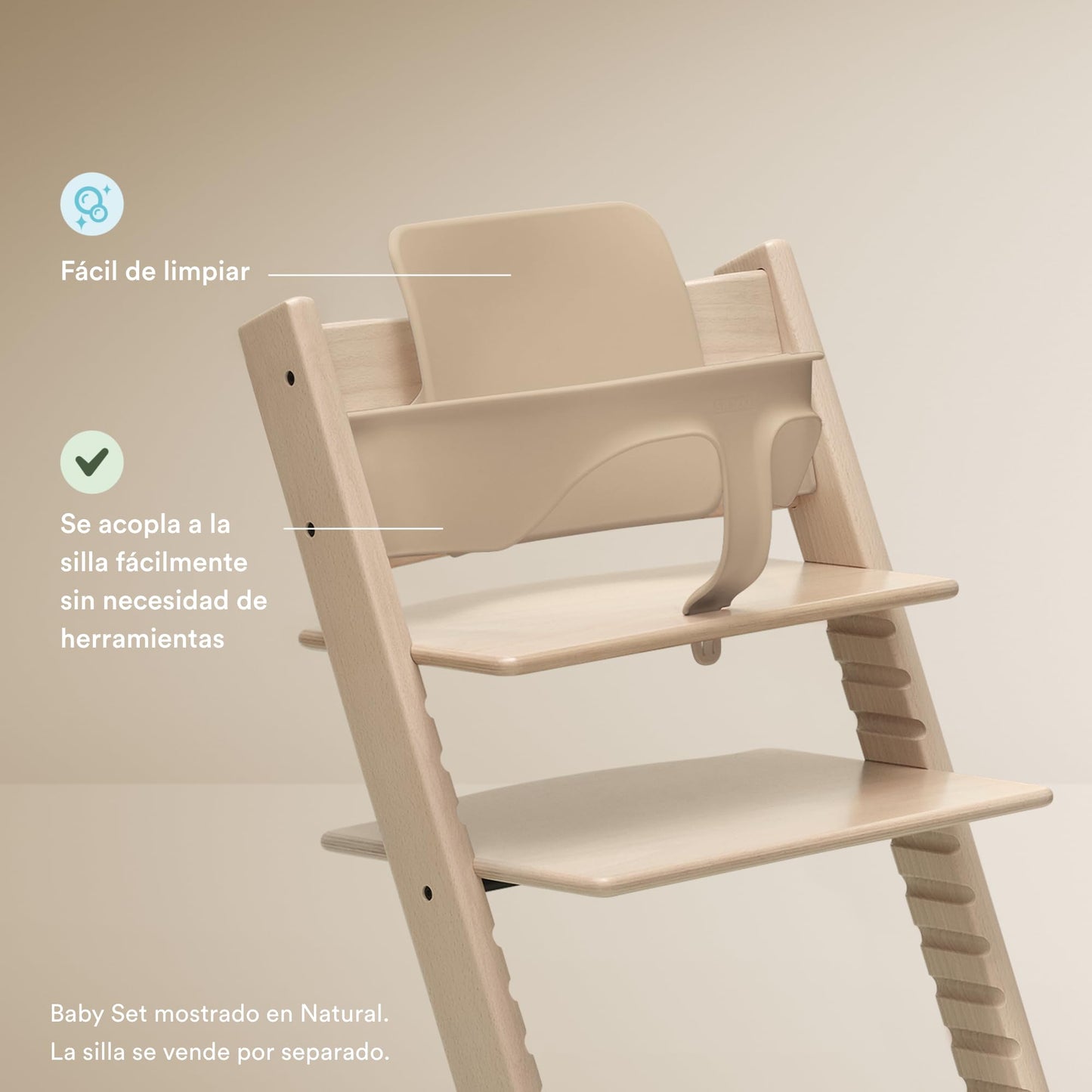 Tripp Trapp Baby Set 2 de Stokke, Edad 6-36 meses - Convierta la silla Tripp Trapp en una cómoda trona (White)