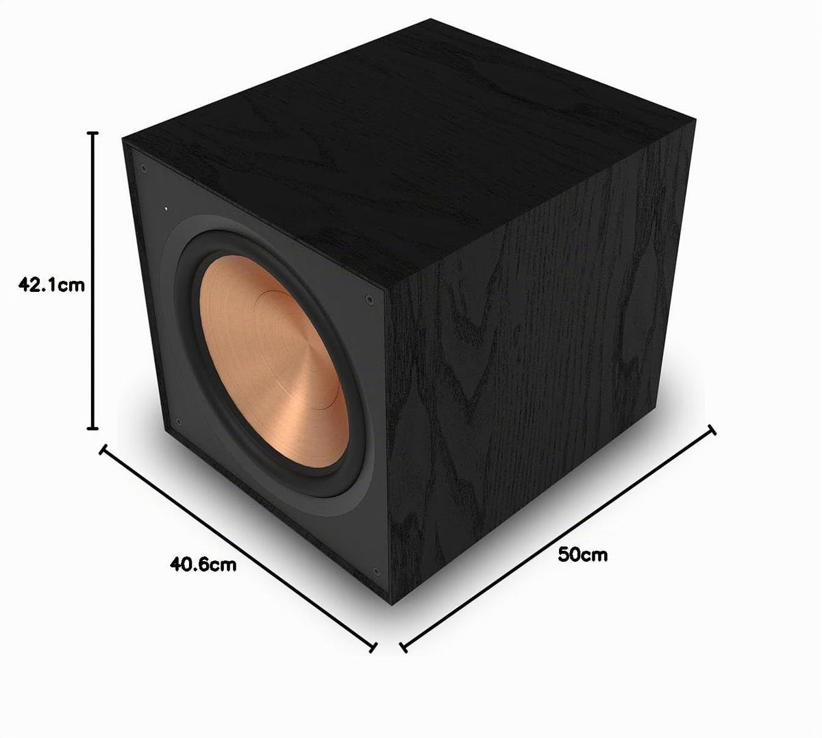 Subwoofer Klipsch Spun-Copper Referencia con Altavoces de Polímero Cristalinos Termoformados de Disparo Frontal Renovados