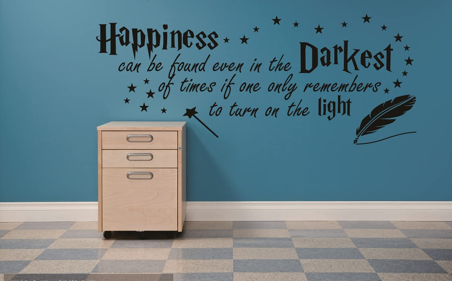 Quote Happiness can be Found Even in The Darkest Wall Calcomanía decorativa para habitación de los niños