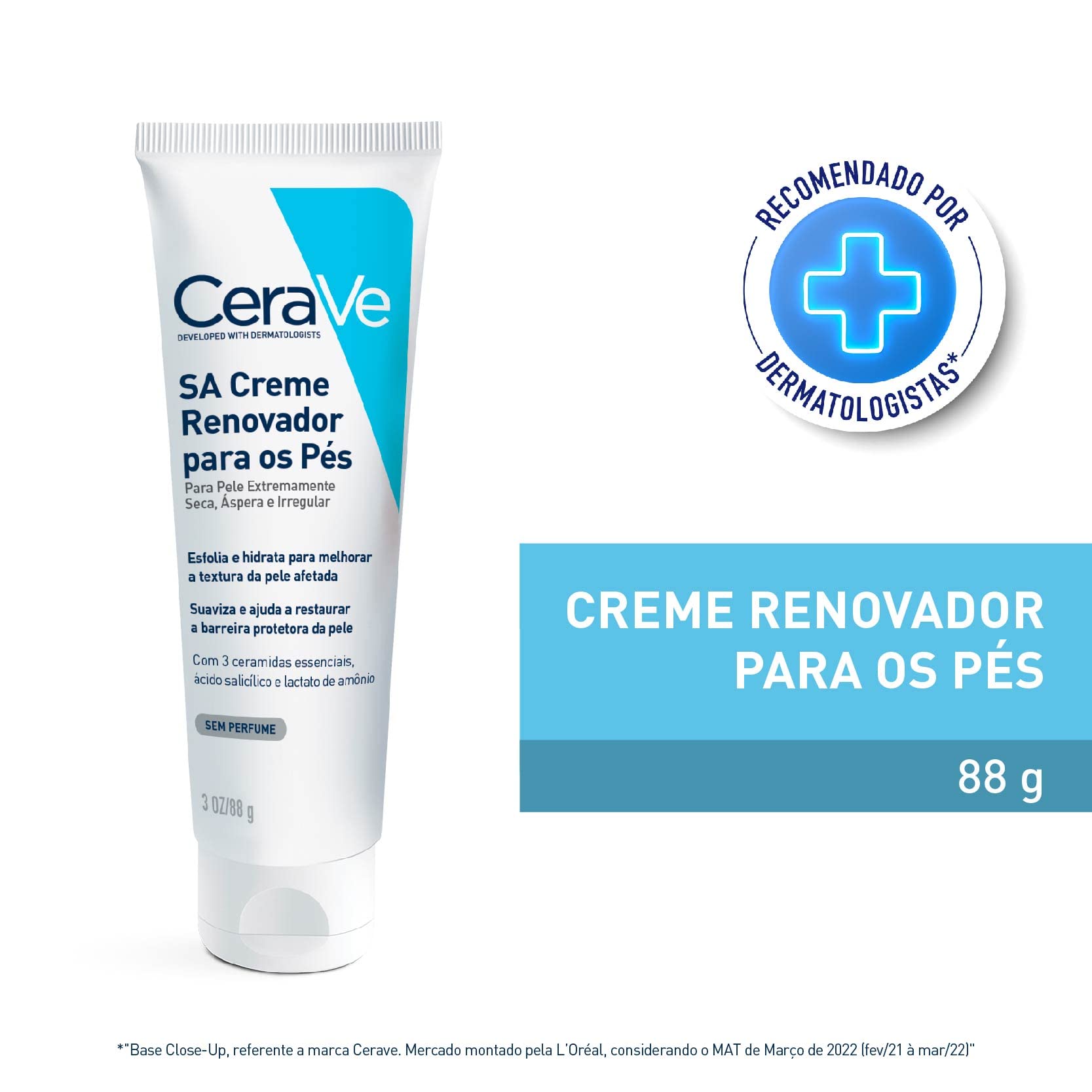 CeraVe Gel Limpiador Espumoso |237ml| Limpiador diario para piel mixta, grasa o con acné | Libre de fragancia + Crema Renovadora de Pies | 88 ml| Crema hidratante para pies con ácido salicílico