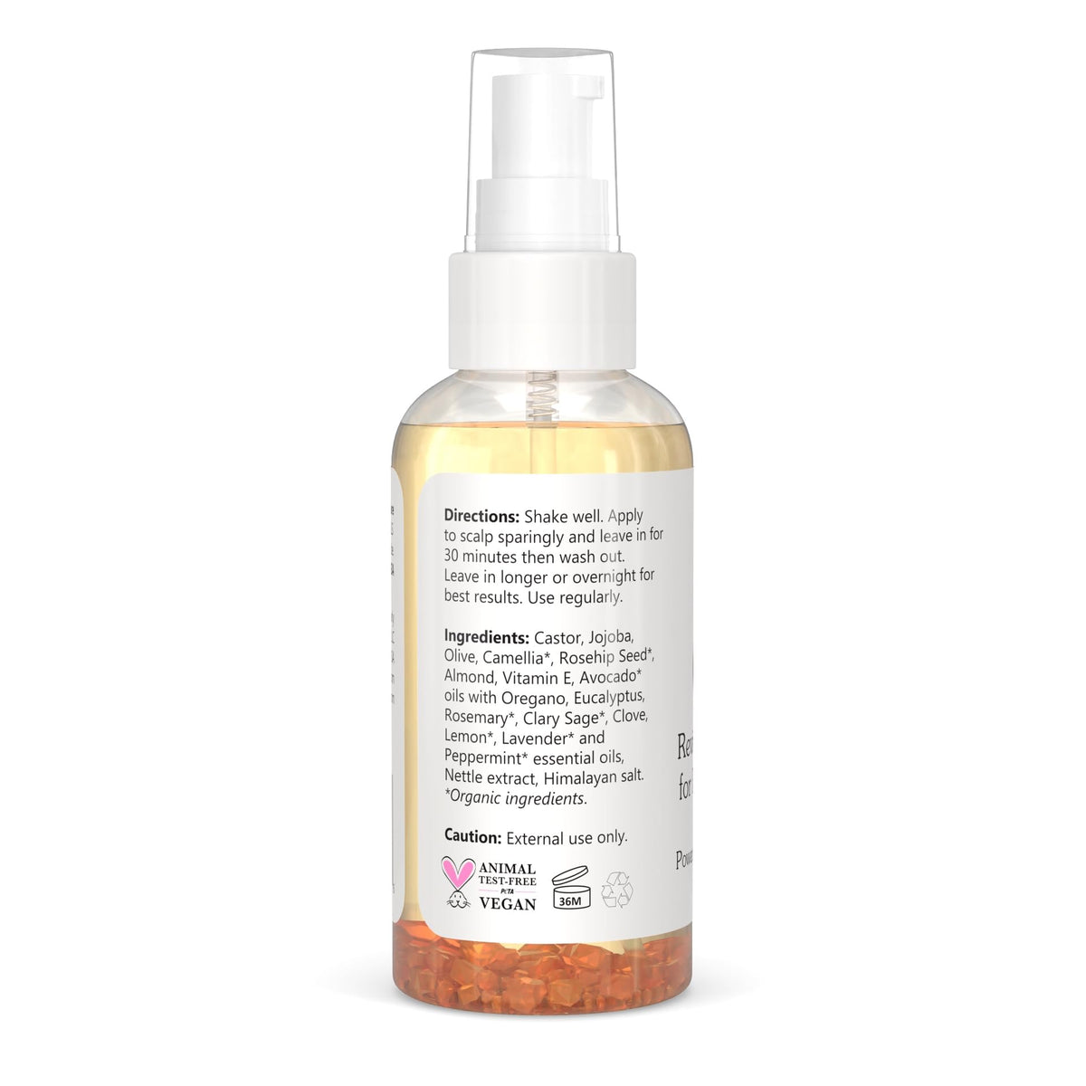 Aceite de Crecimiento del Cabello Clearly GAIN Natural con Ricino Salvia Romero para Cabello Debilitado en Hombres y Mujeres
