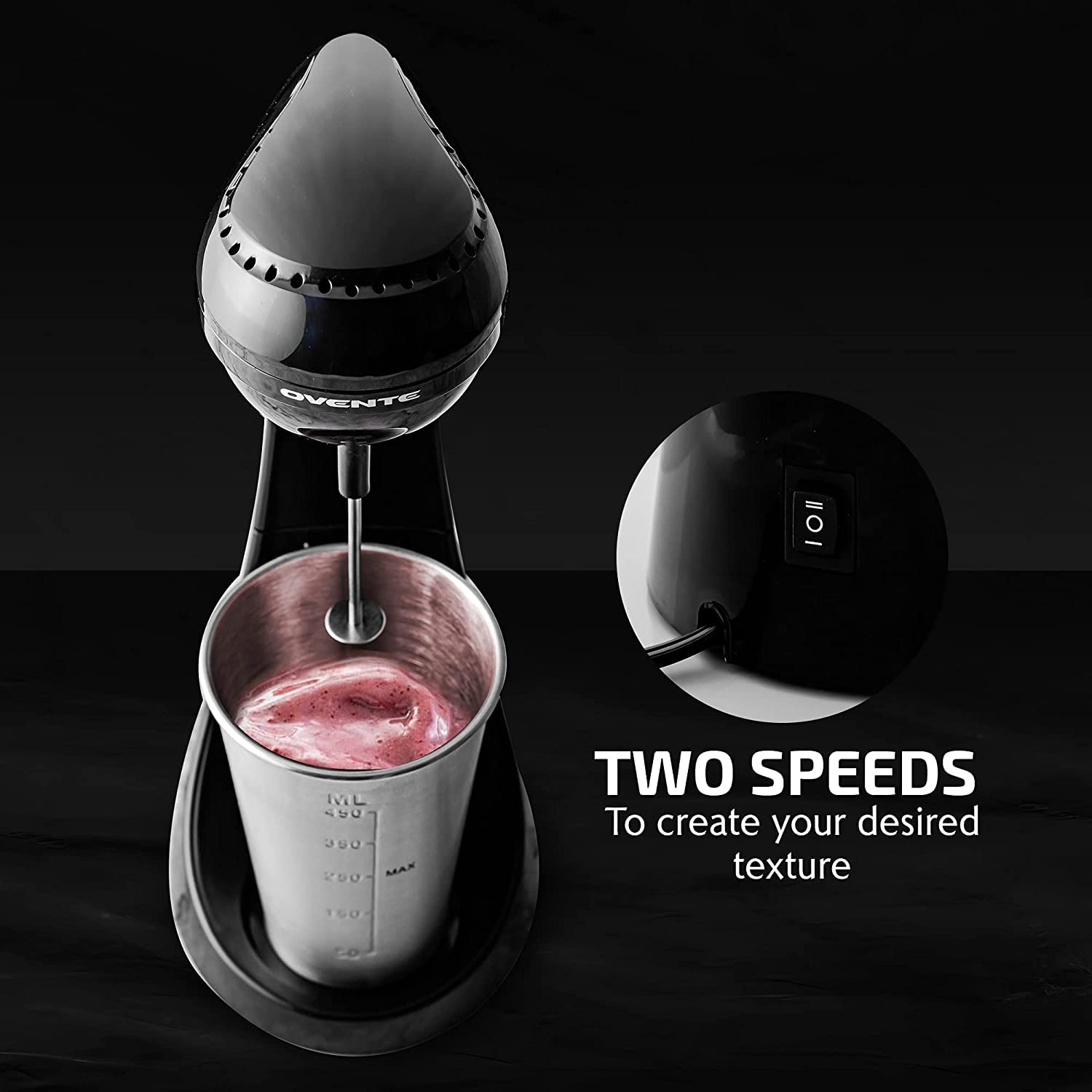 Máquina para Batidos OVENTE Acero Inoxidable Compacta y Fácil de Limpiar