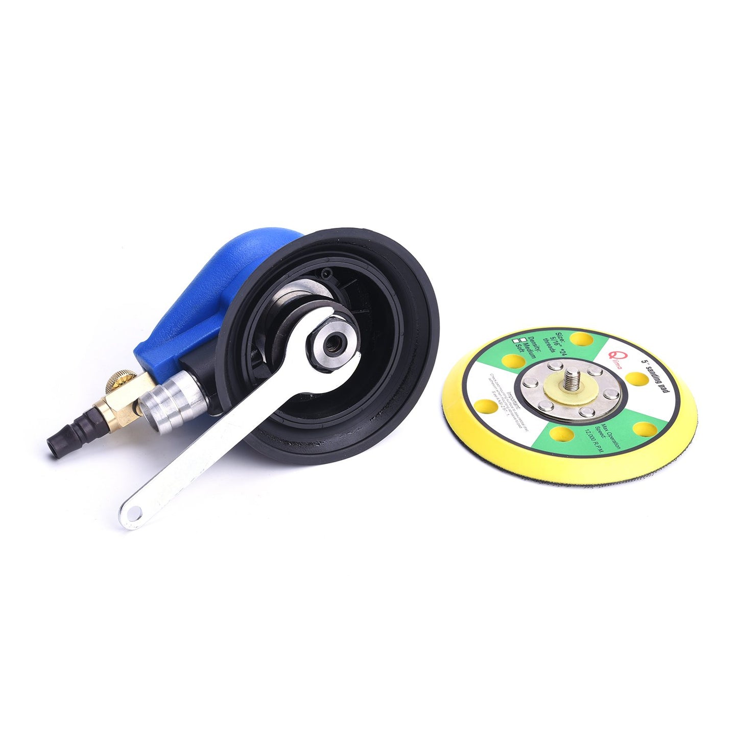 ZHONG AN Lijadora orbital profesional de 5 pulgadas, lijadora de palma de doble acción para trabajo corporal automático, sistema de aspiradora de gancho y bucle