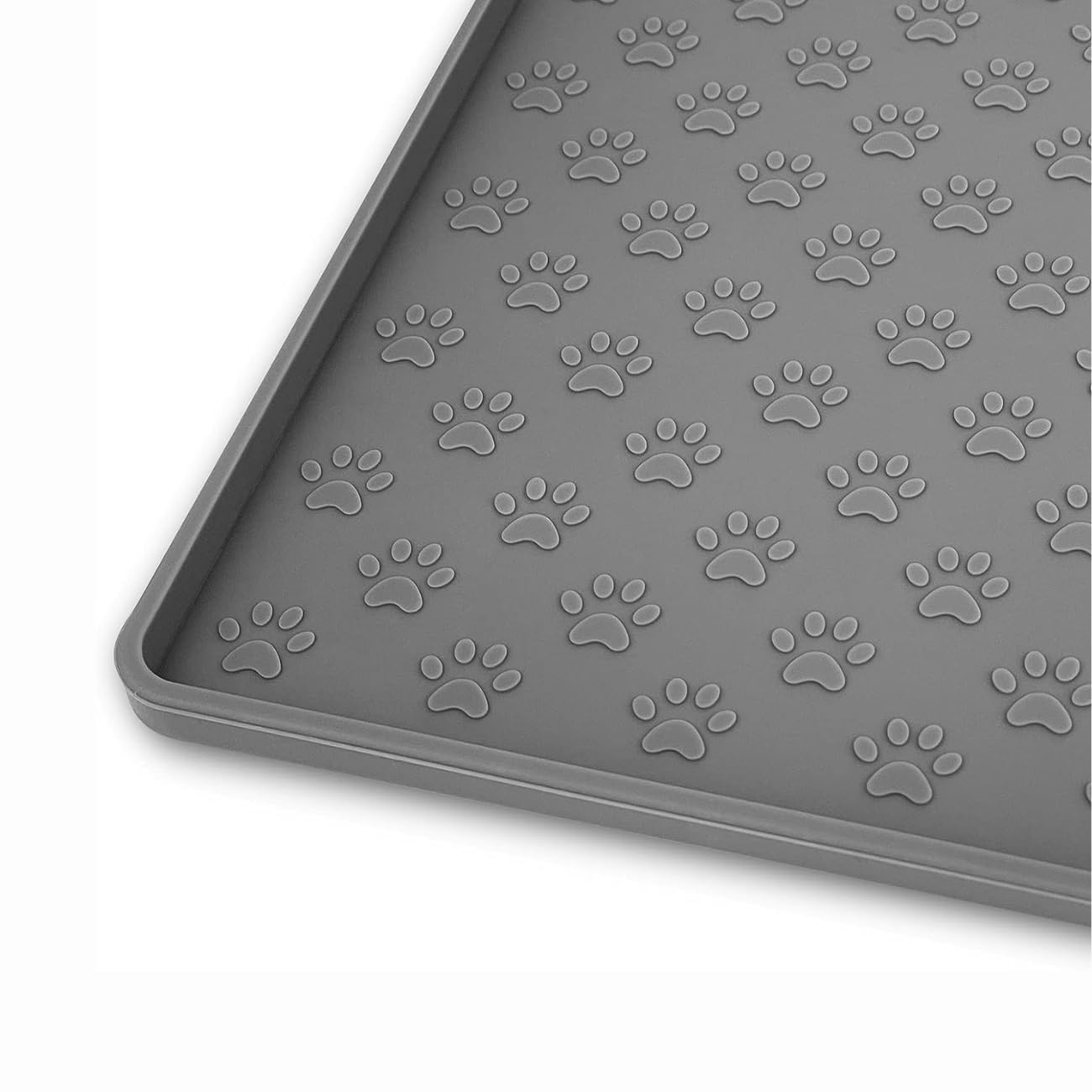 Tapete de Silicona Wolfi Gris para Comida de Perro Antideslizante 46x30cm