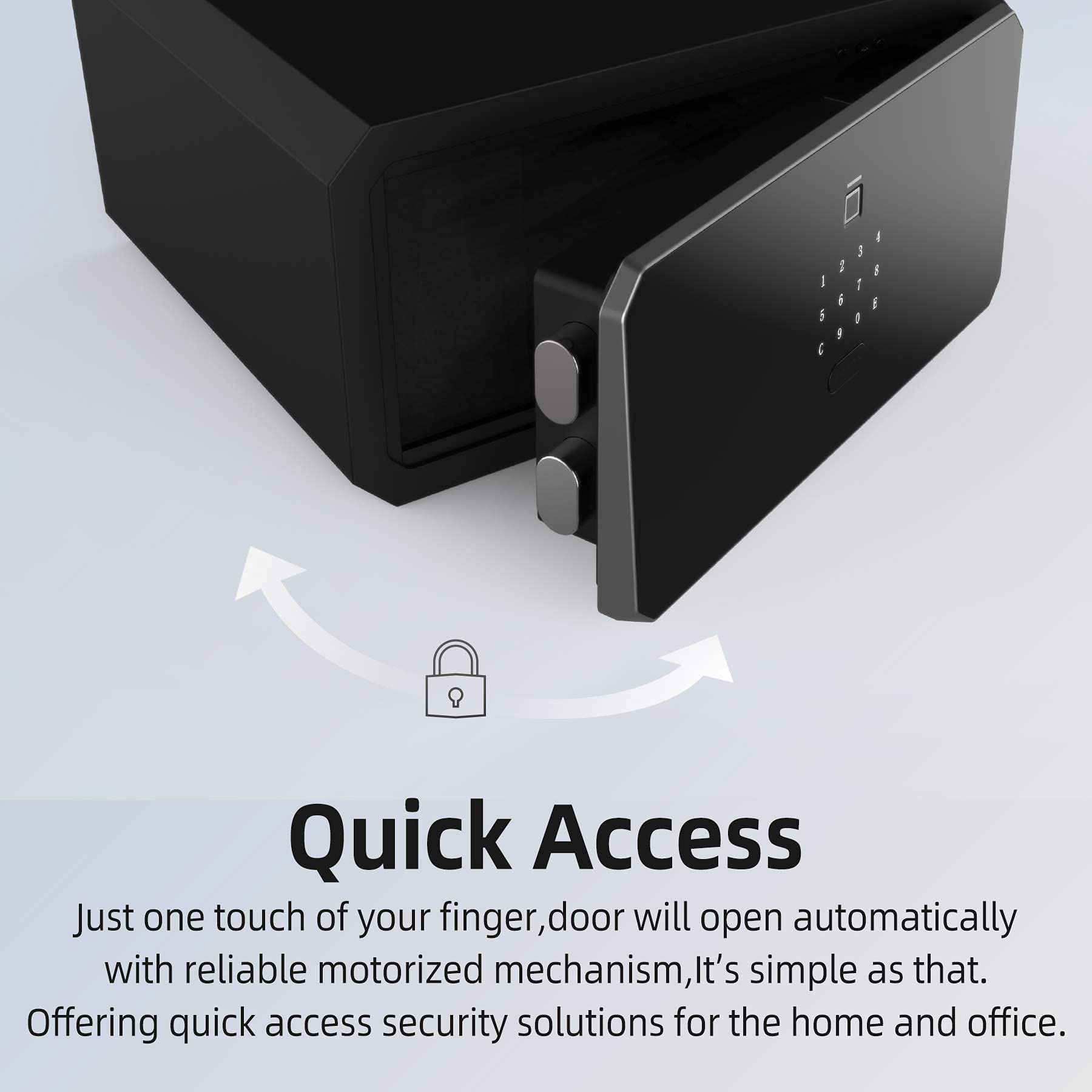 BOFON W-Series Caja de seguridad con llave, caja fuerte, contraseña de huellas dactilares cúbicas de 1.45, cajas de seguridad para el hogar
