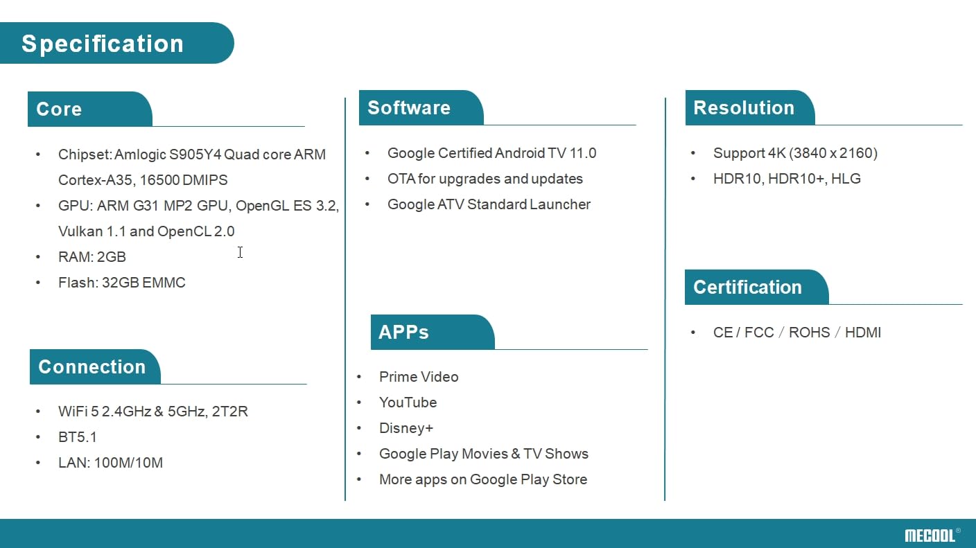 X88 KM7 Android 11.0 TV Box Certificate ATV 32GB Quad Core Amlogic S905Y4 WiFi 2.4G/5.8Ghz BT5.1 4K Bluetooth Control de Voz Reproductor casero Inteligente
